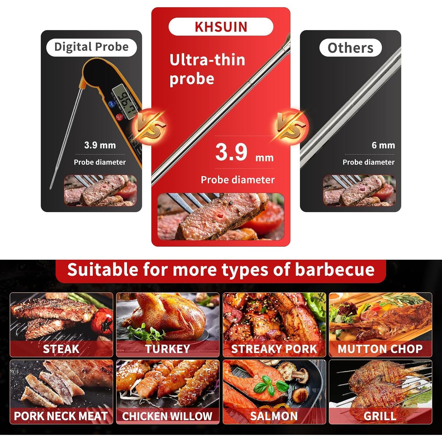 Termómetro de Carne Inalámbrico KHSUIN BBQ3 Bluetooth 700FT