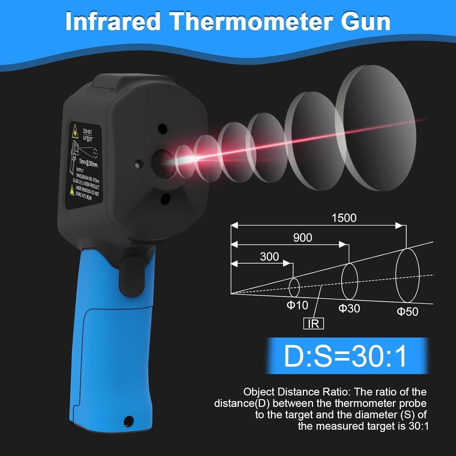 Termómetro Infrarrojo Bluetooth GOLDCHAMP GC-1580C-APP -50 a 1580°C
