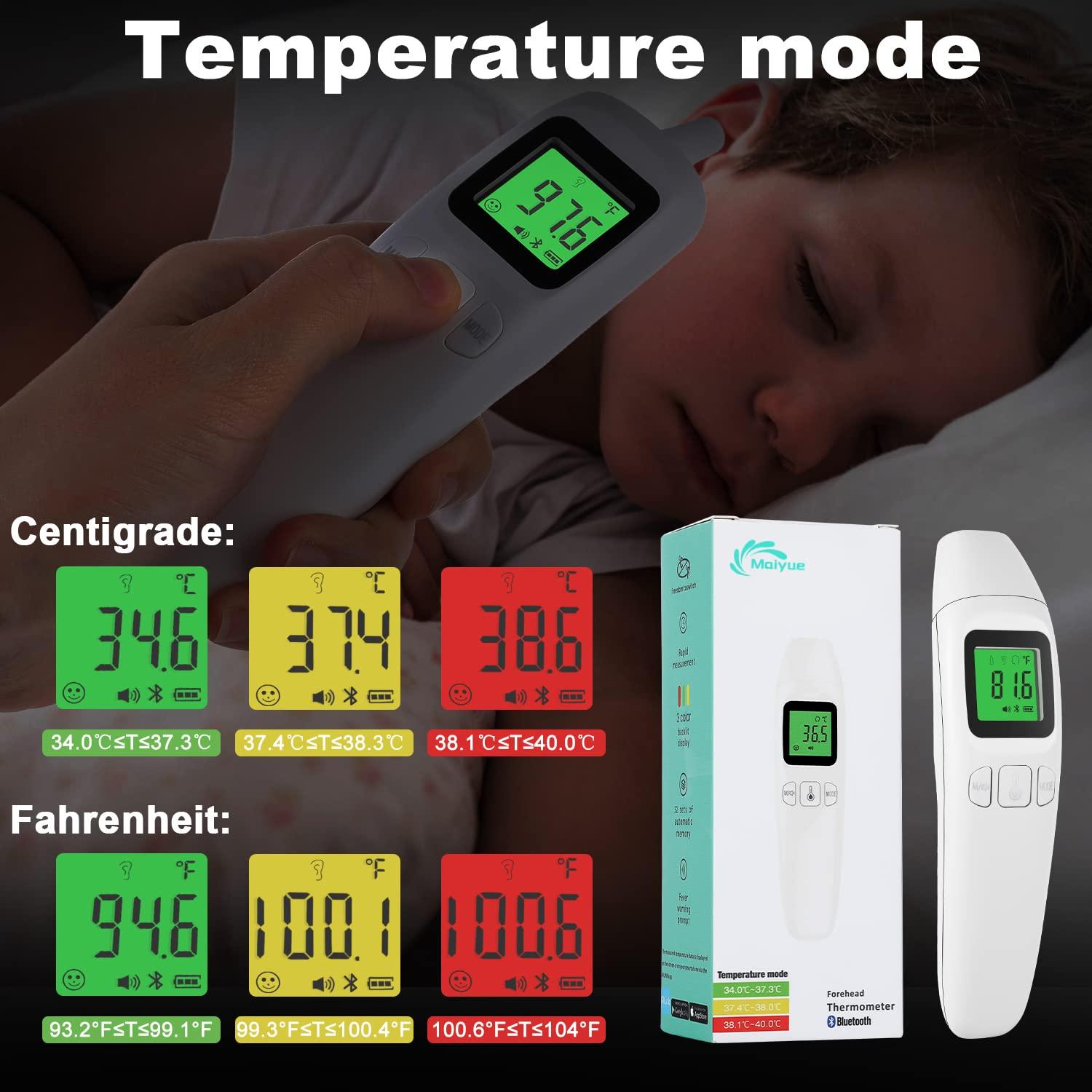 Termómetro Infrarrojo Bluetooth MAIYUE HR01-0829 para Adultos y Niños