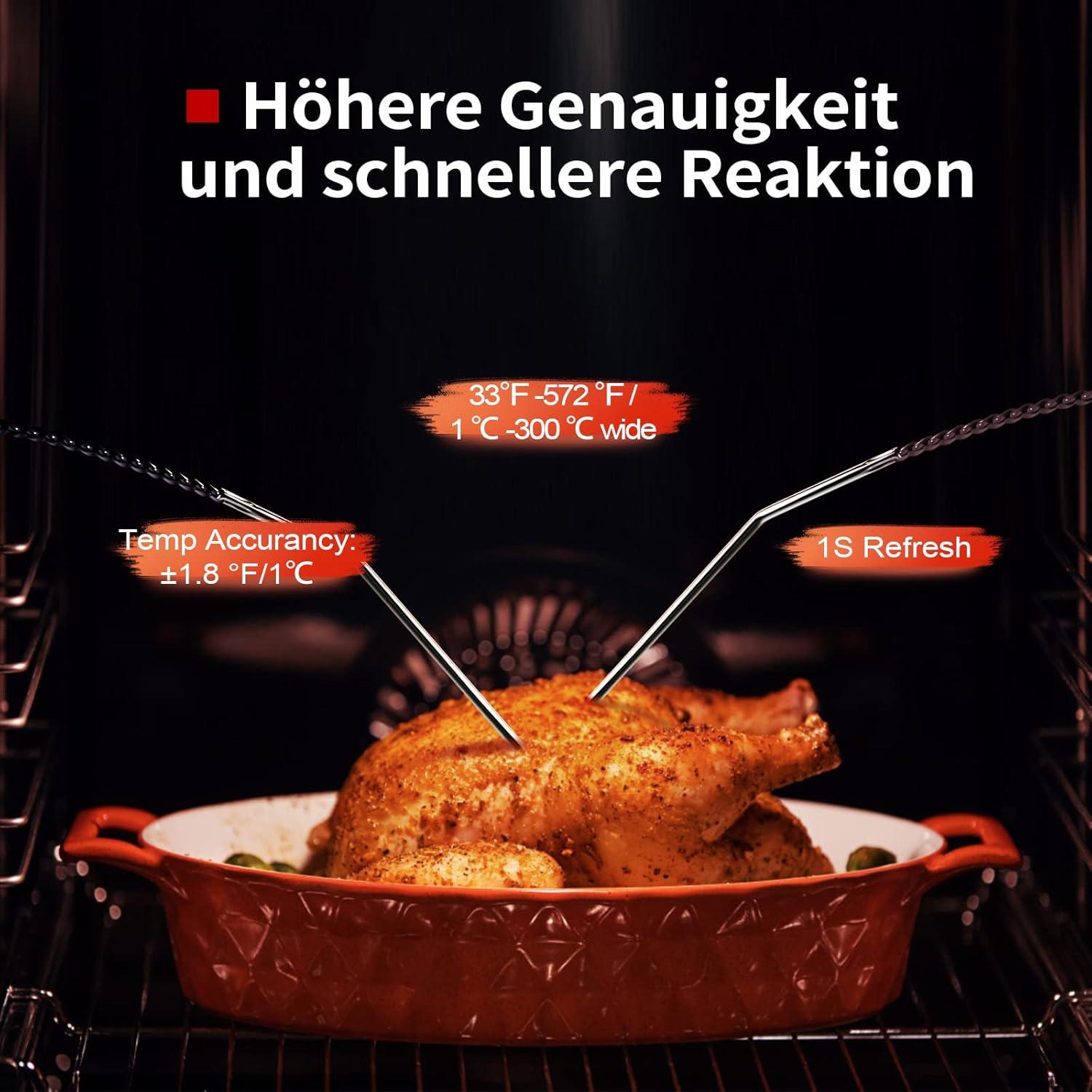 Termómetro Digital Inalámbrico BFOUR para Carne Doble Sonda