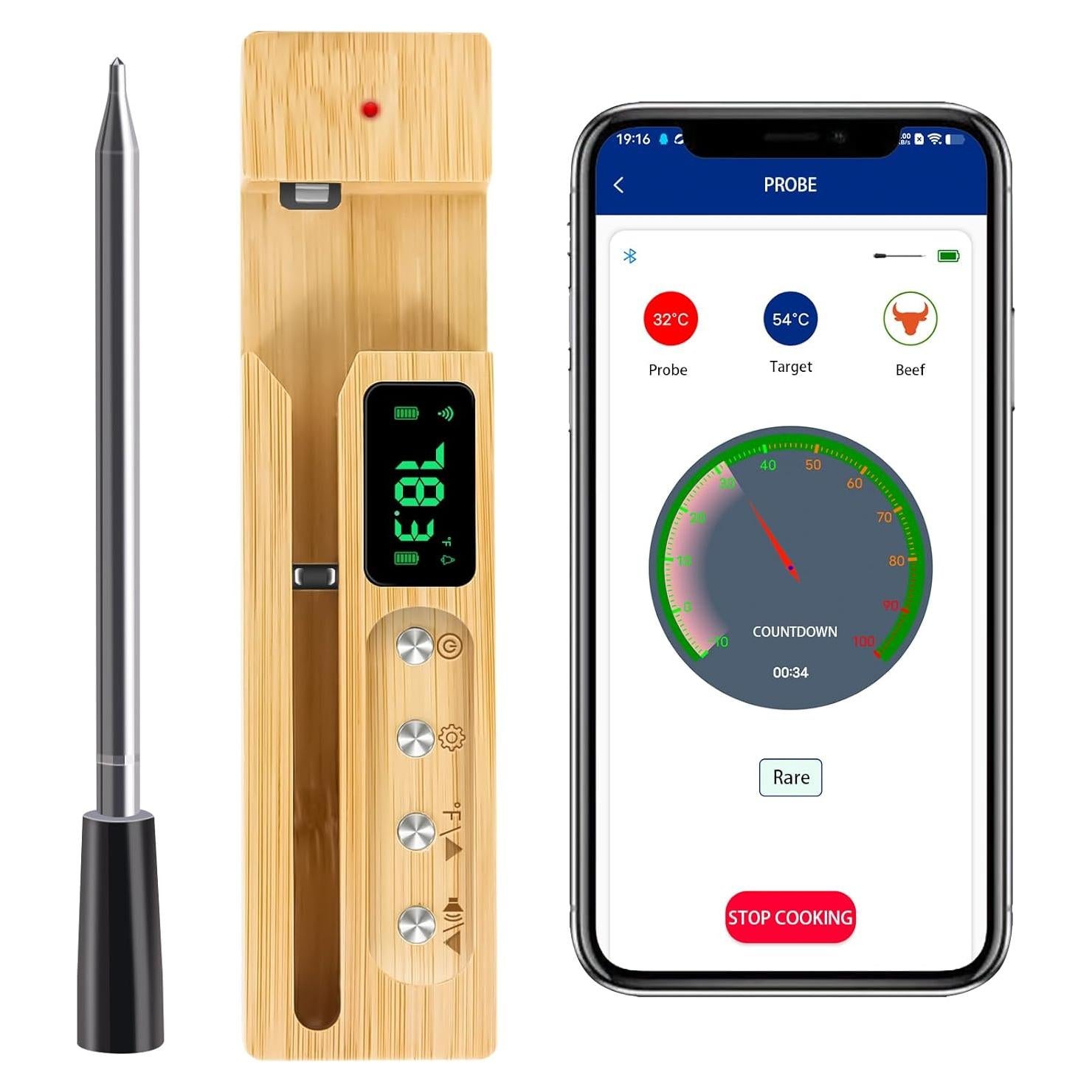 Termómetro de Carne Inalámbrico FodoTherm con Sonda y Alarma