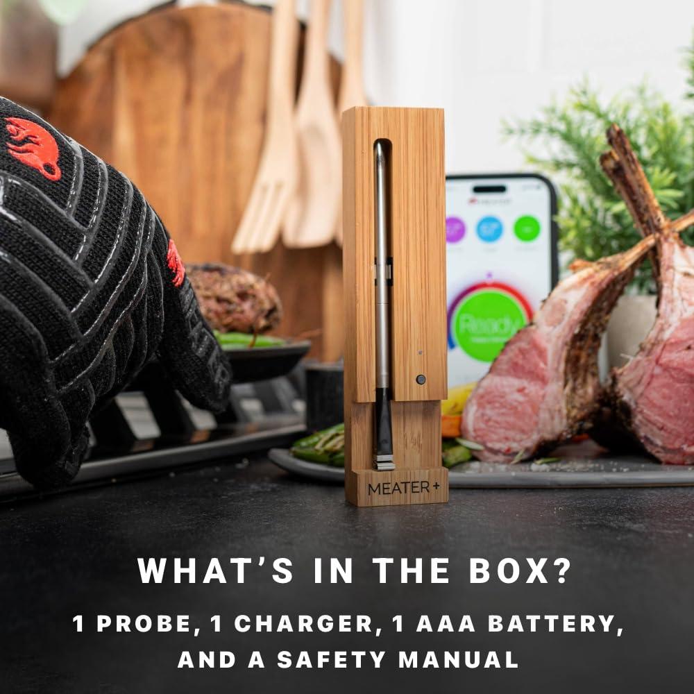 Termómetro Digital Inalámbrico MEATER Plus con Guantes y Abrebotellas