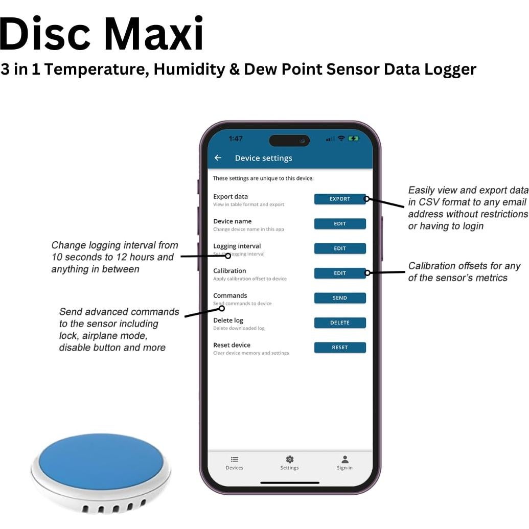 Termómetro Higrómetro Inalámbrico Blue Maestro SI7020 3 en 1