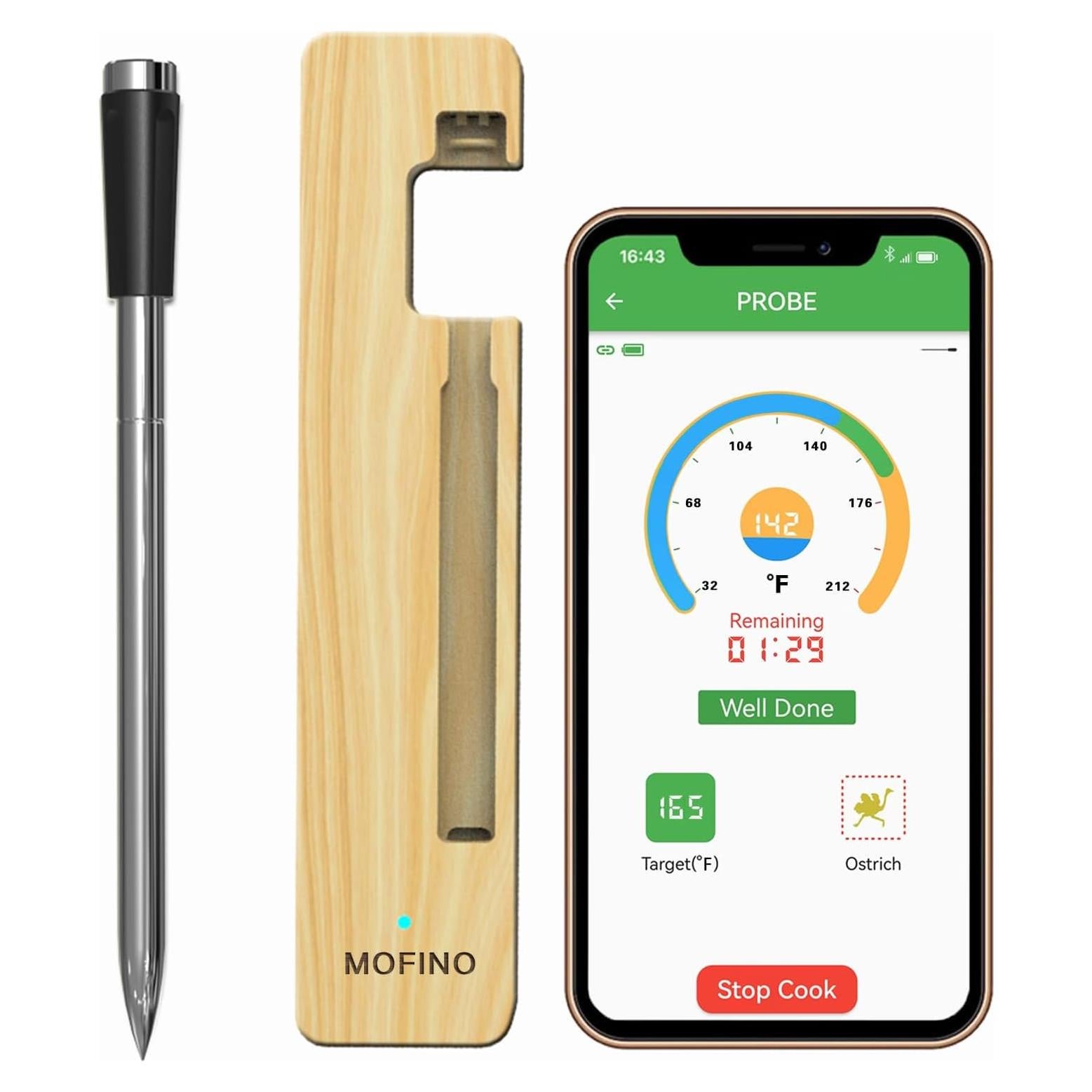 Termómetro de Carne Inalámbrico Bluetooth MOFINO X5 172m