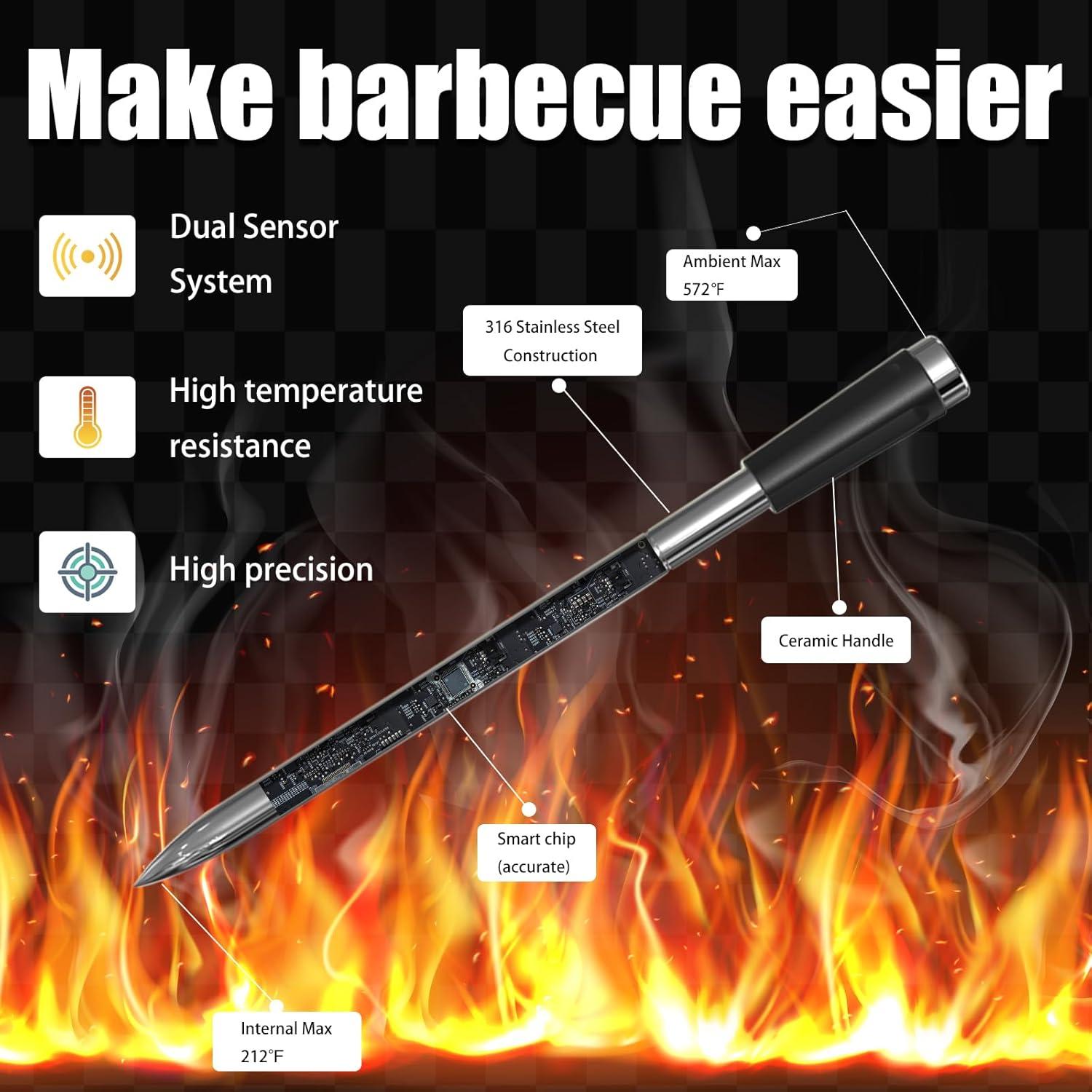 Termómetro de Carne Inalámbrico Bluetooth MOFINO X5 172m