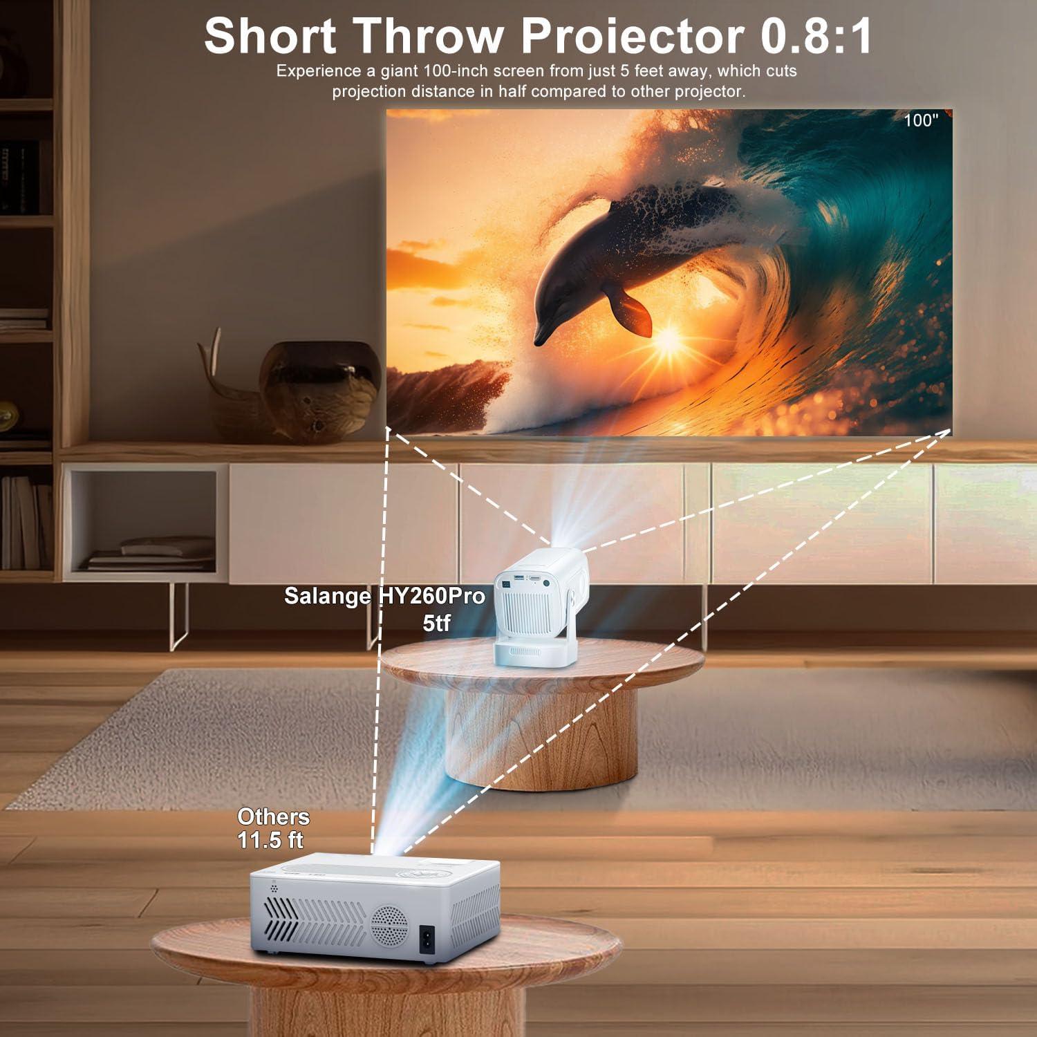 Proyector Mini Portátil Salange HY260PRO 1080P 4K WiFi Bluetooth