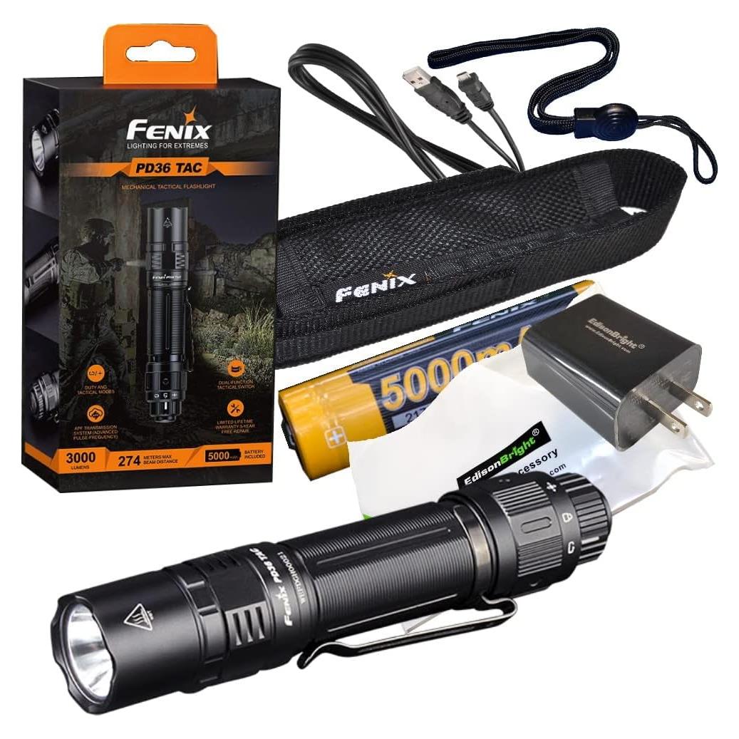 Linterna LED Táctica Fenix PD36 TAC 3000 Lúmenes USB