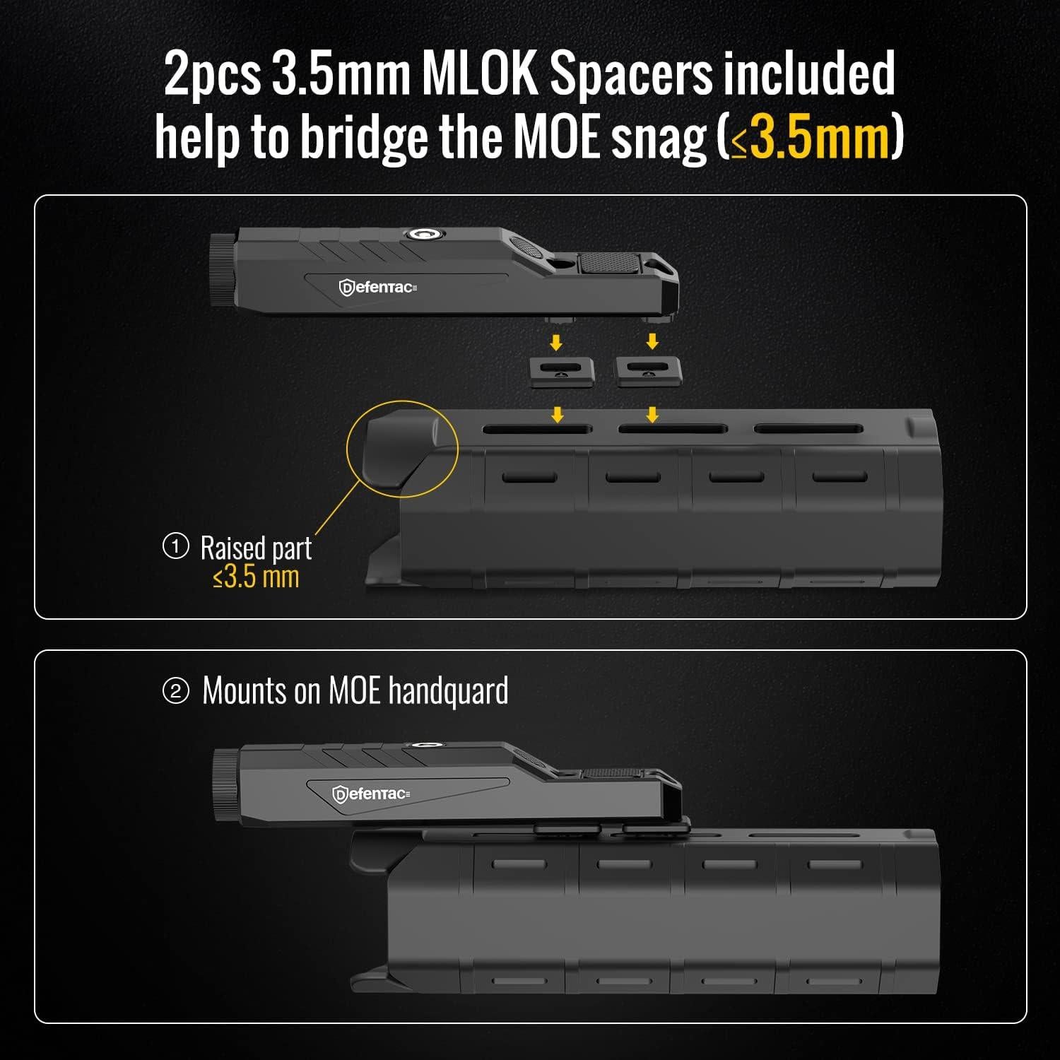 Linterna Táctica DEFENTAC 1600 Lúmenes Recargable M-Lok