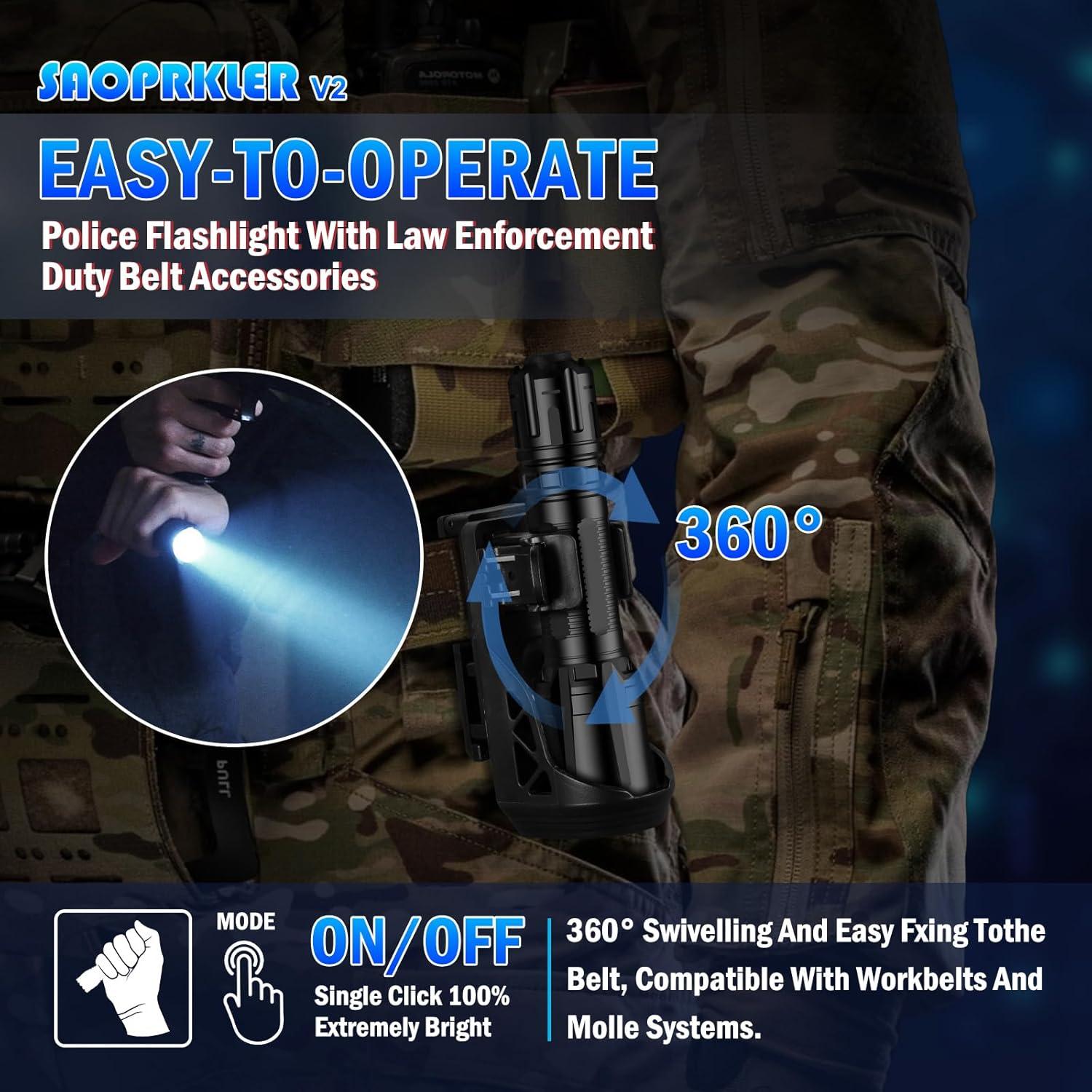 Linterna Táctica SAOPRKLER V2 2350 Lúmenes IP68 685.8m