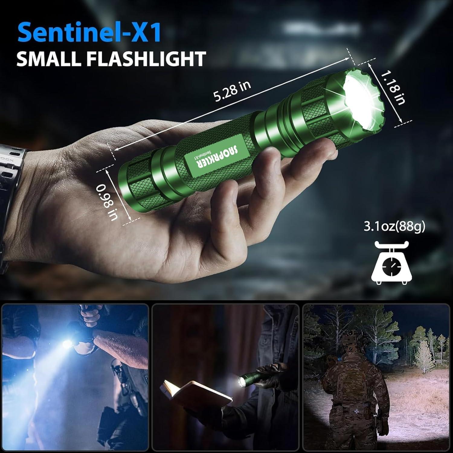 Linterna Táctica LED Sentinel-X1 1200 Lúmenes Verde IP68