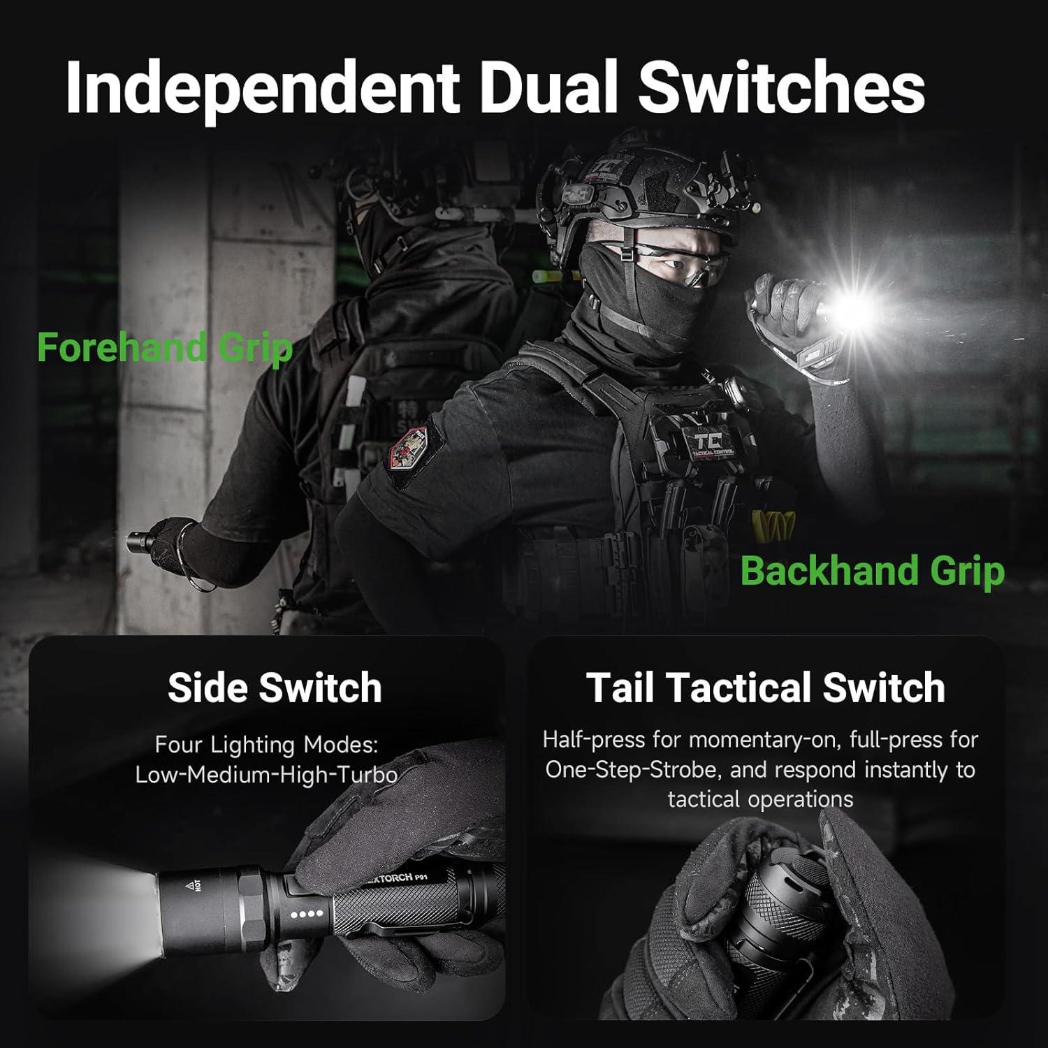 Linterna Táctica NEXTORCH P91 5000 Lúmenes Recargable IPX7