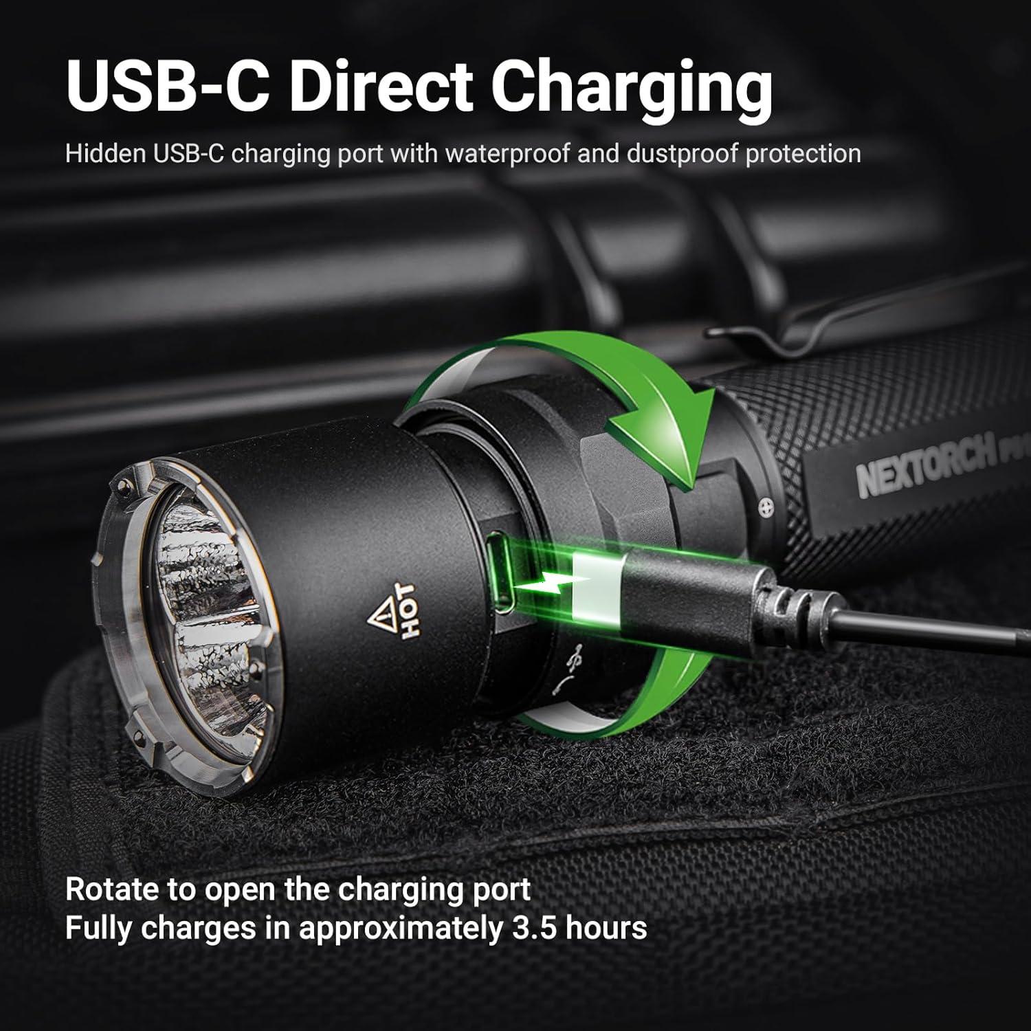 Linterna Táctica NEXTORCH P91 5000 Lúmenes Recargable IPX7