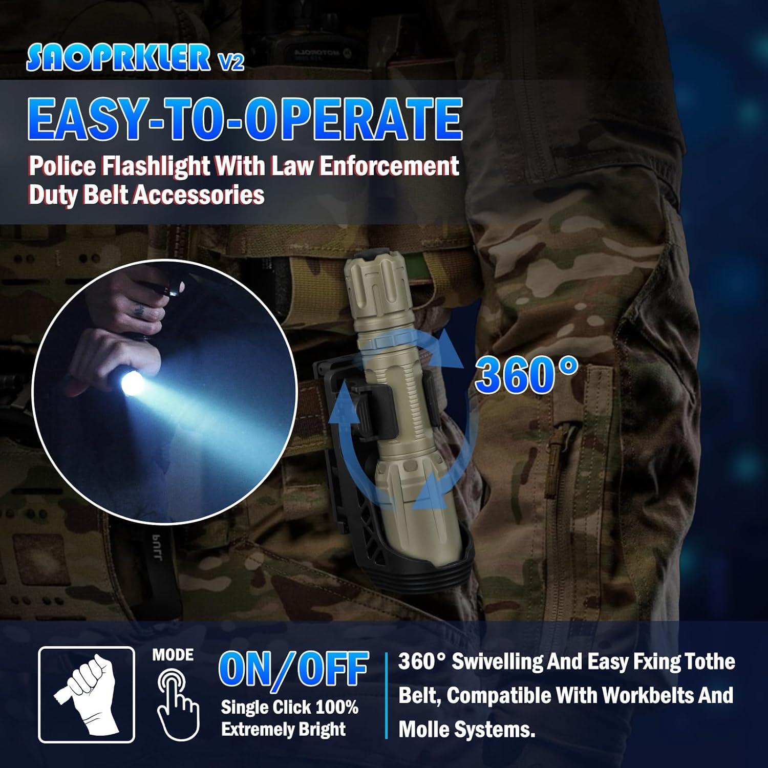 Linterna Táctica SAOPRKLER V2 2350 Lúmenes IP68 Resistente