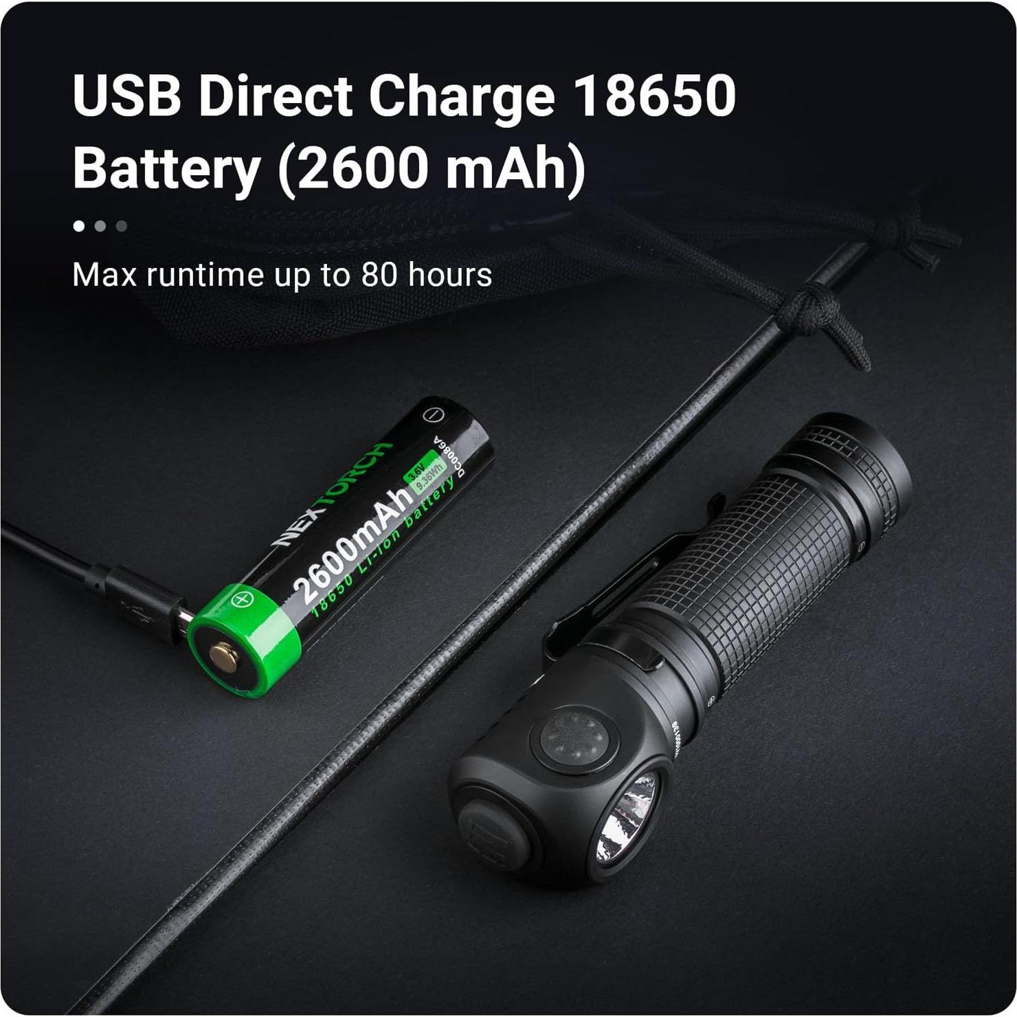 Linterna Táctica NEXTORCH P10 1400 Lúmenes IPX8 Recargable