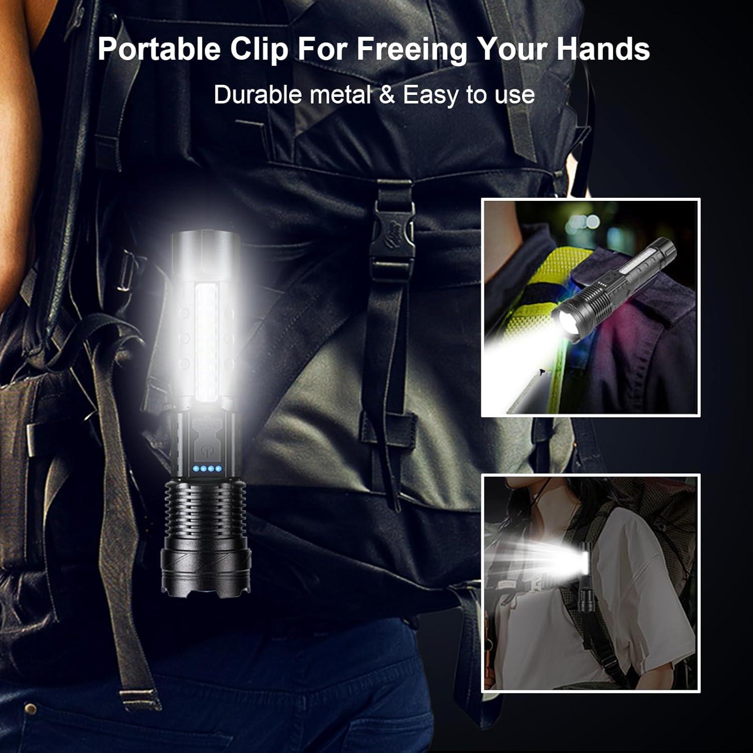 Linterna Recargable Táctica Ewenele E01 980000L 2 Pcs USB C