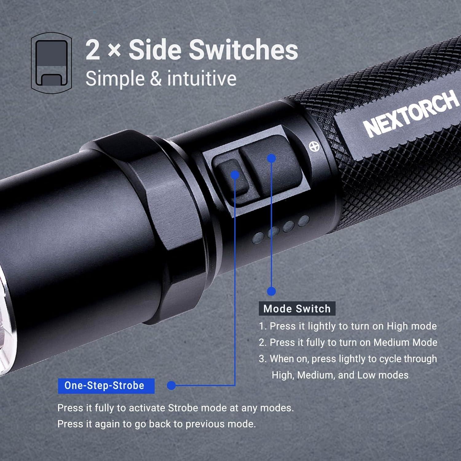 Linterna Recargable NEXTORCH P81 3000 Lúmenes LED Táctica