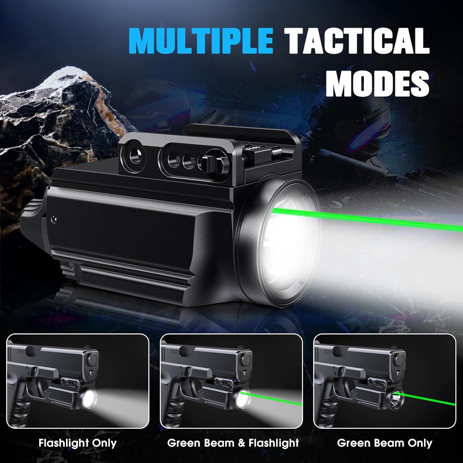 Linterna Táctica Dononr 1000 Lúmenes con Haz Verde Recargable