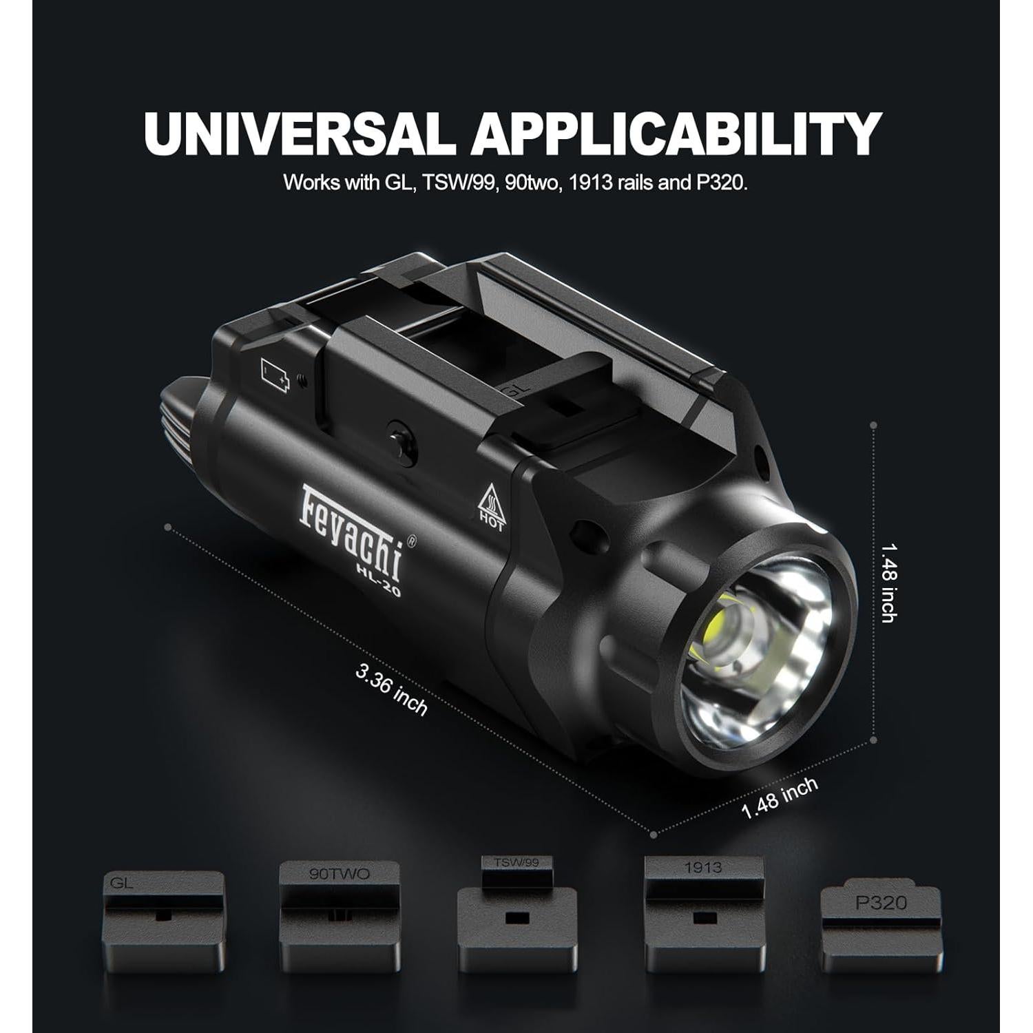 Luz de Pistola Feyachi HL-20 LED 1500 Lúmenes Compacta