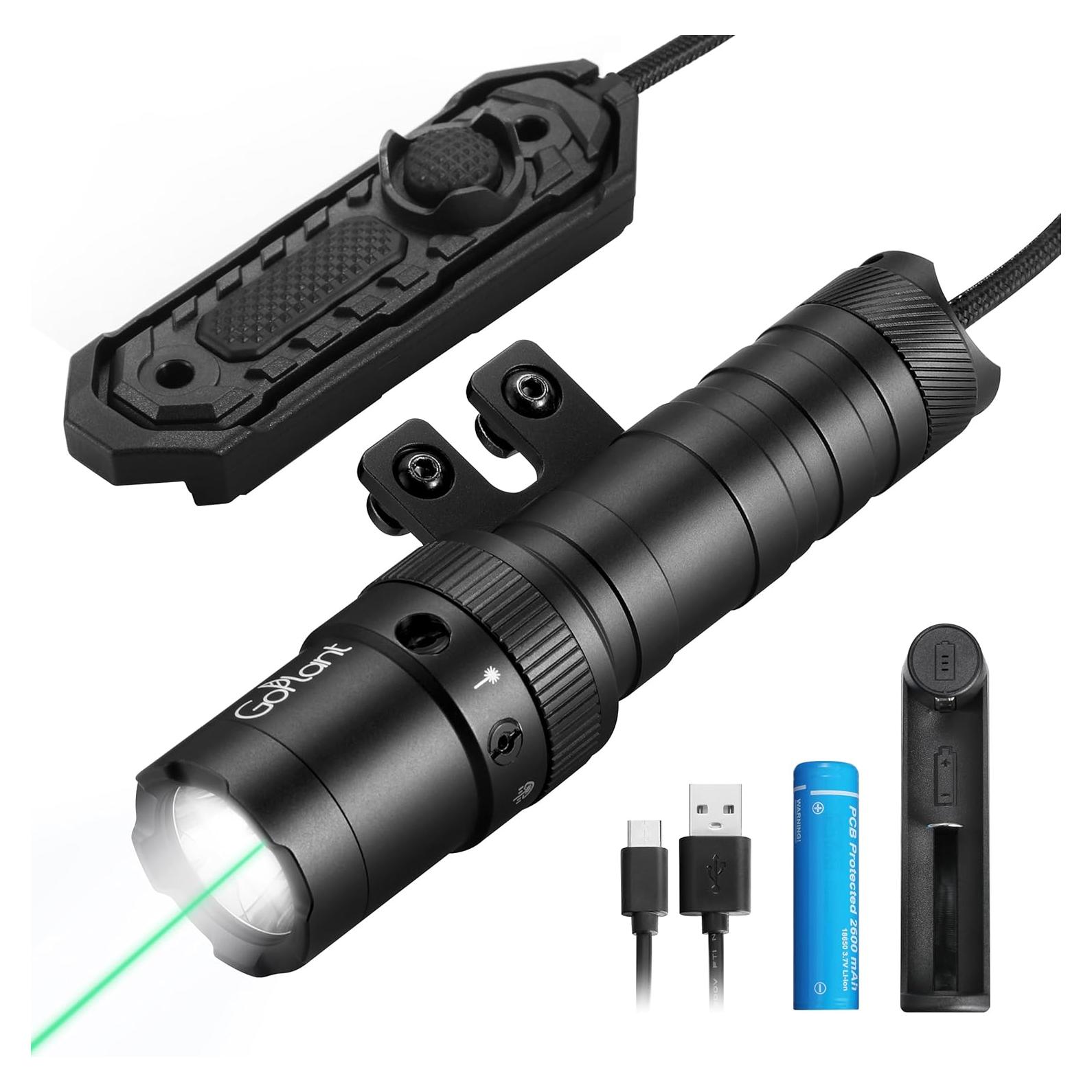 Linterna Táctica LED 2500 Lúmenes GOPLANT con Láser MLOK