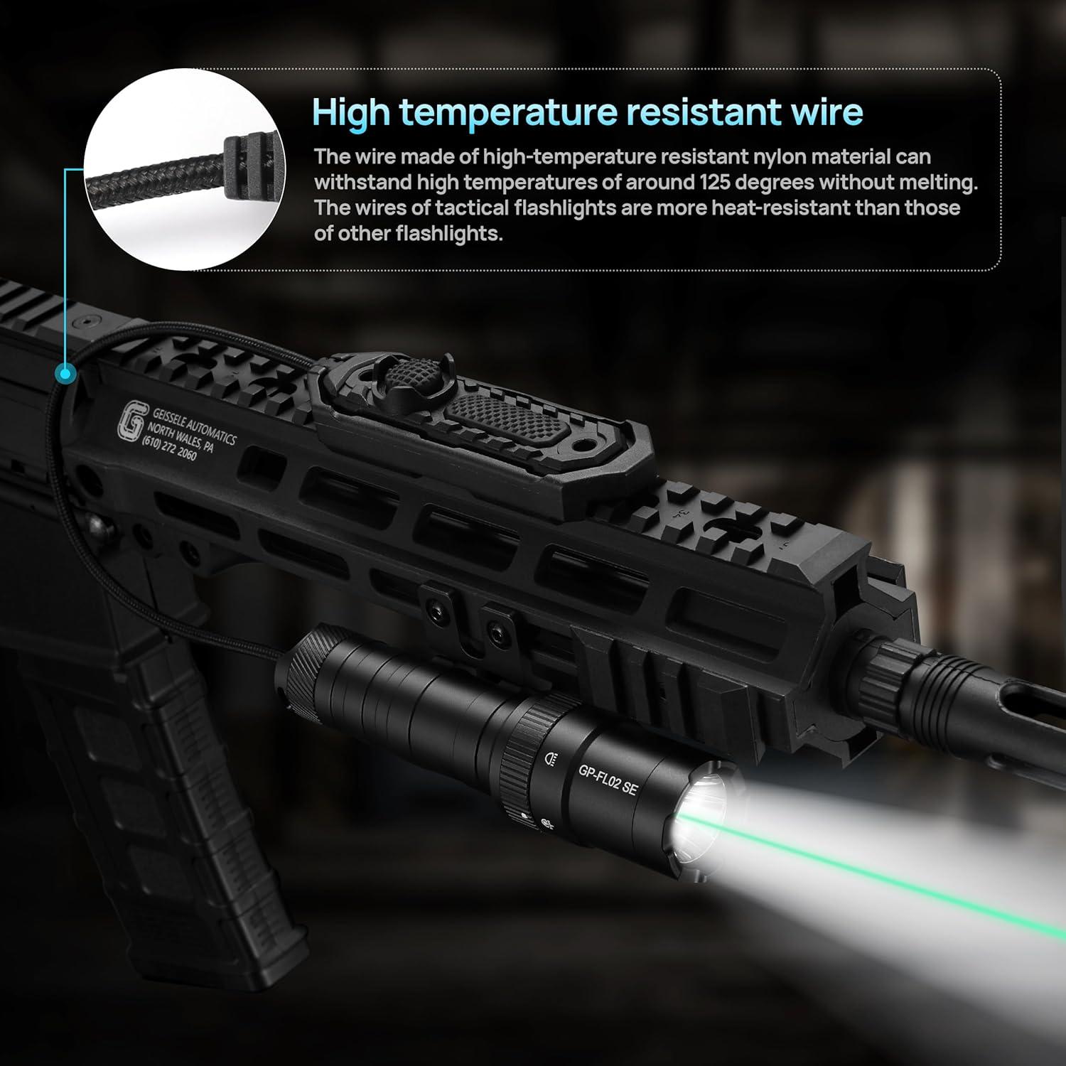 Linterna Táctica LED 2500 Lúmenes GOPLANT con Láser MLOK