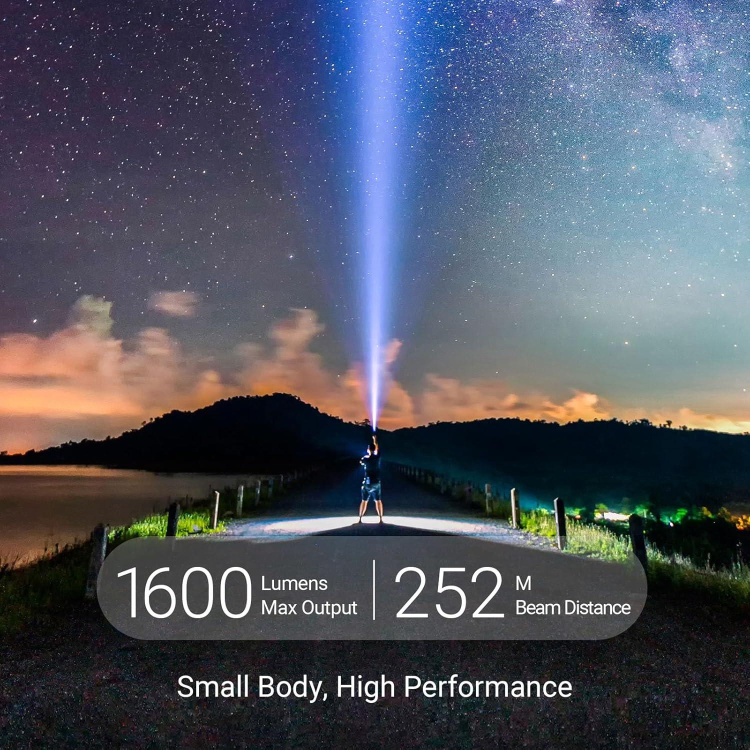 Linterna Recargable NEXTORCH P8 1600 Lúmenes IPX7 14cm