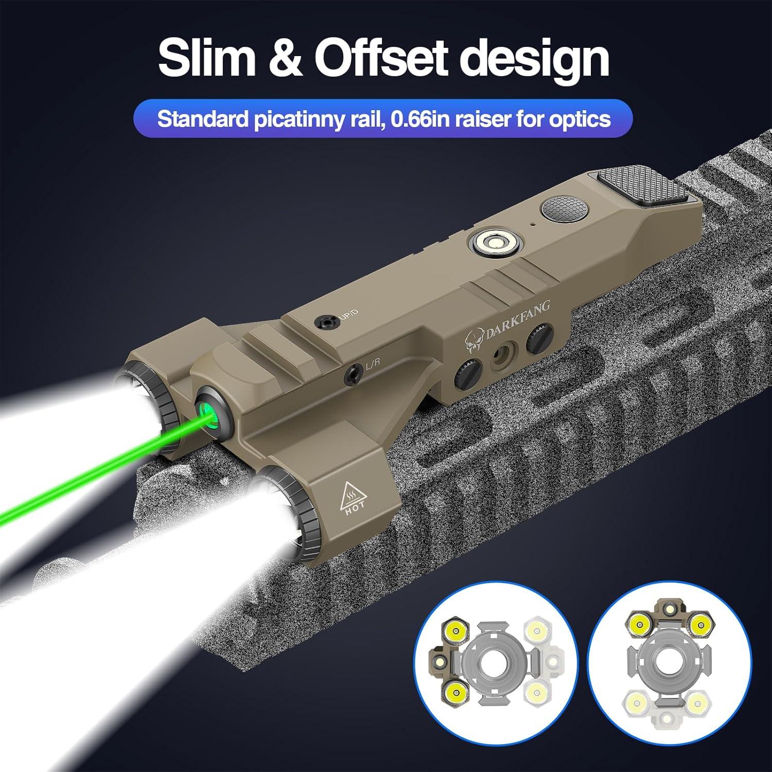 Linterna Táctica DARKFANG 1450 Lúmenes con Lásser Verde