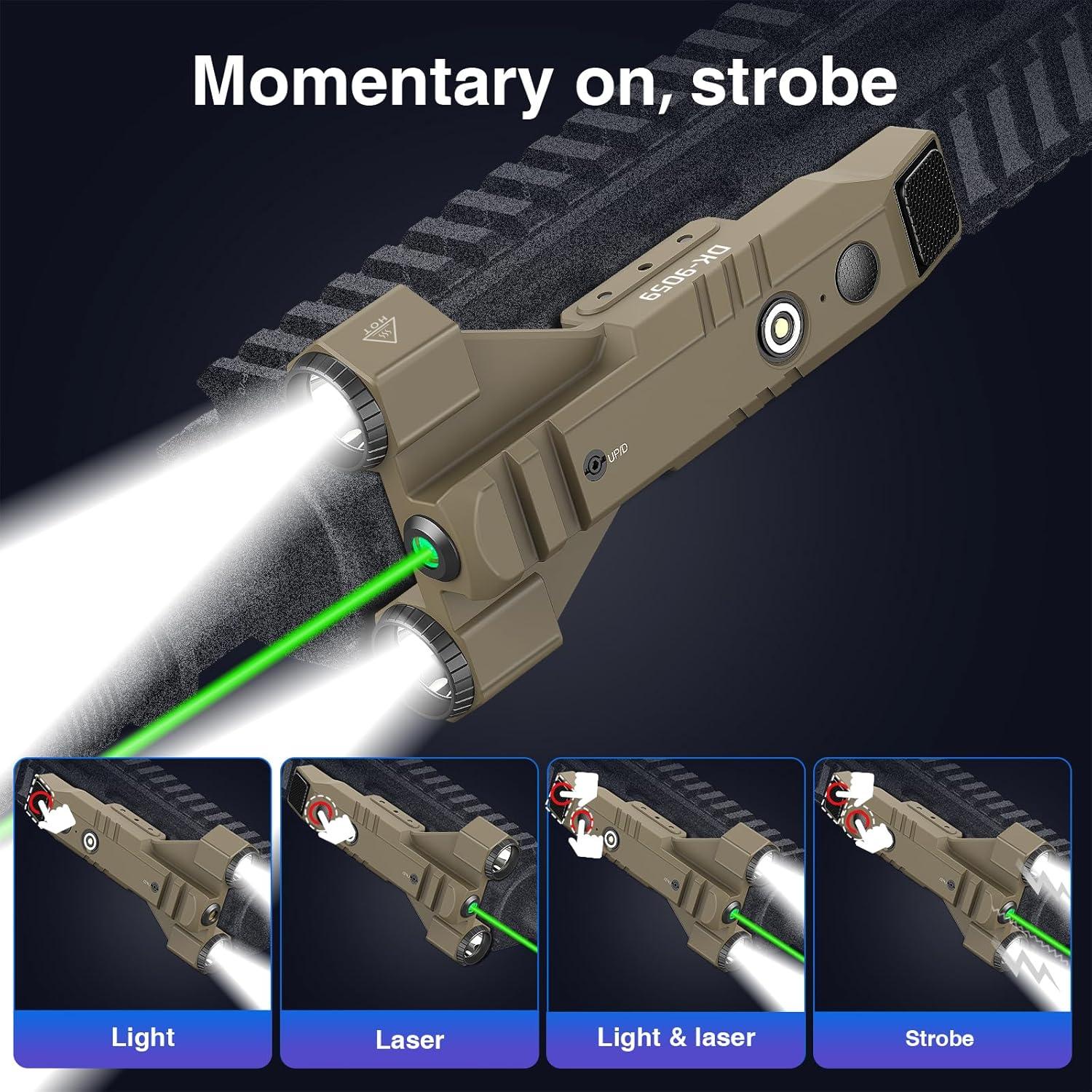 Linterna Táctica DARKFANG 1450 Lúmenes con Lásser Verde