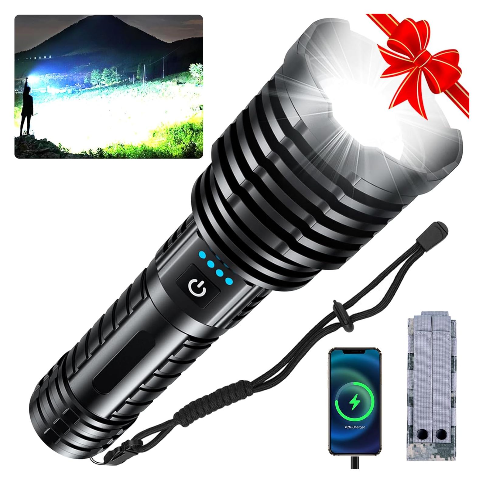 Linterna Recargable Táctica LED Baibian XHP160-A8 5000 Lúmenes