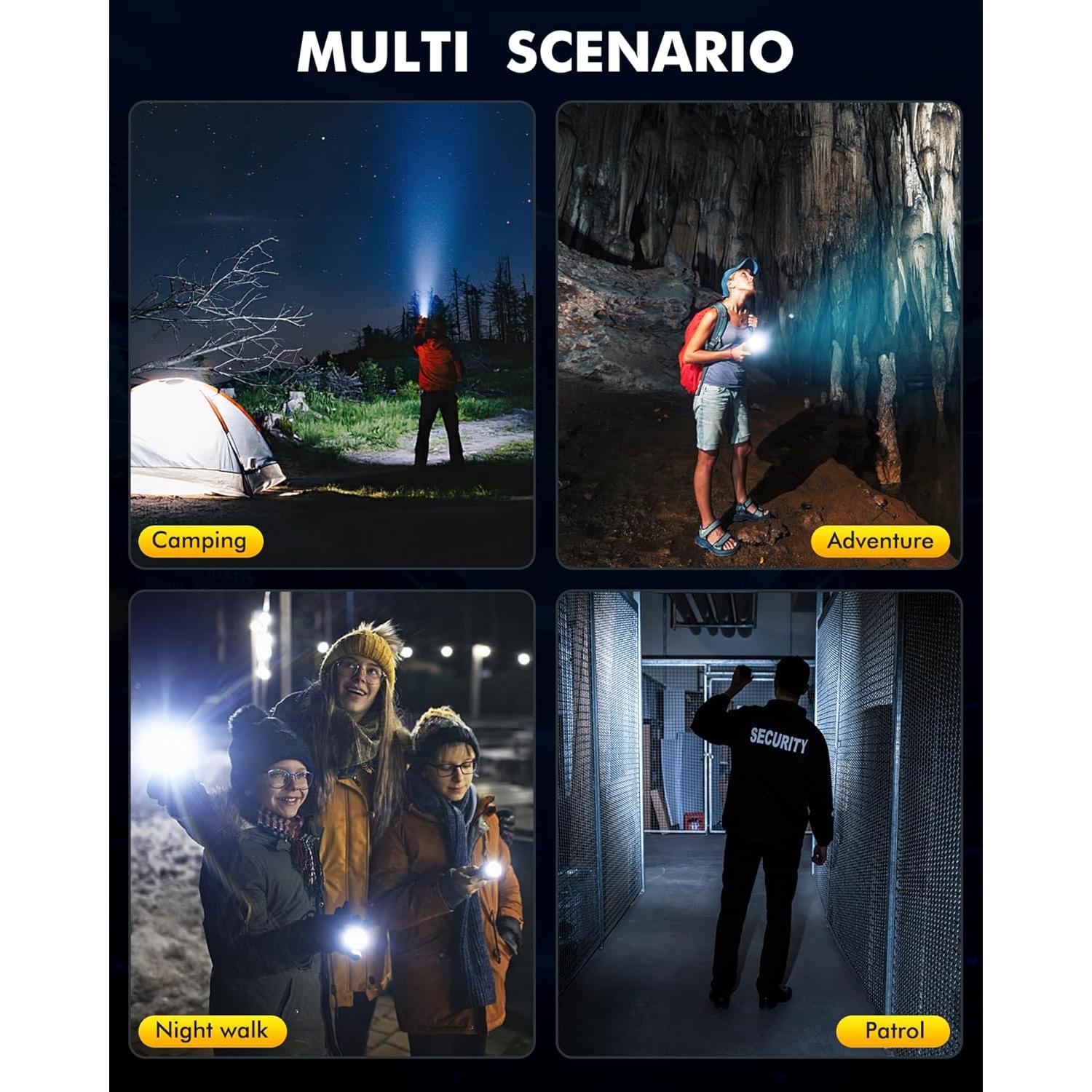 Linterna Recargable Táctica LED Baibian XHP160-A8 5000 Lúmenes