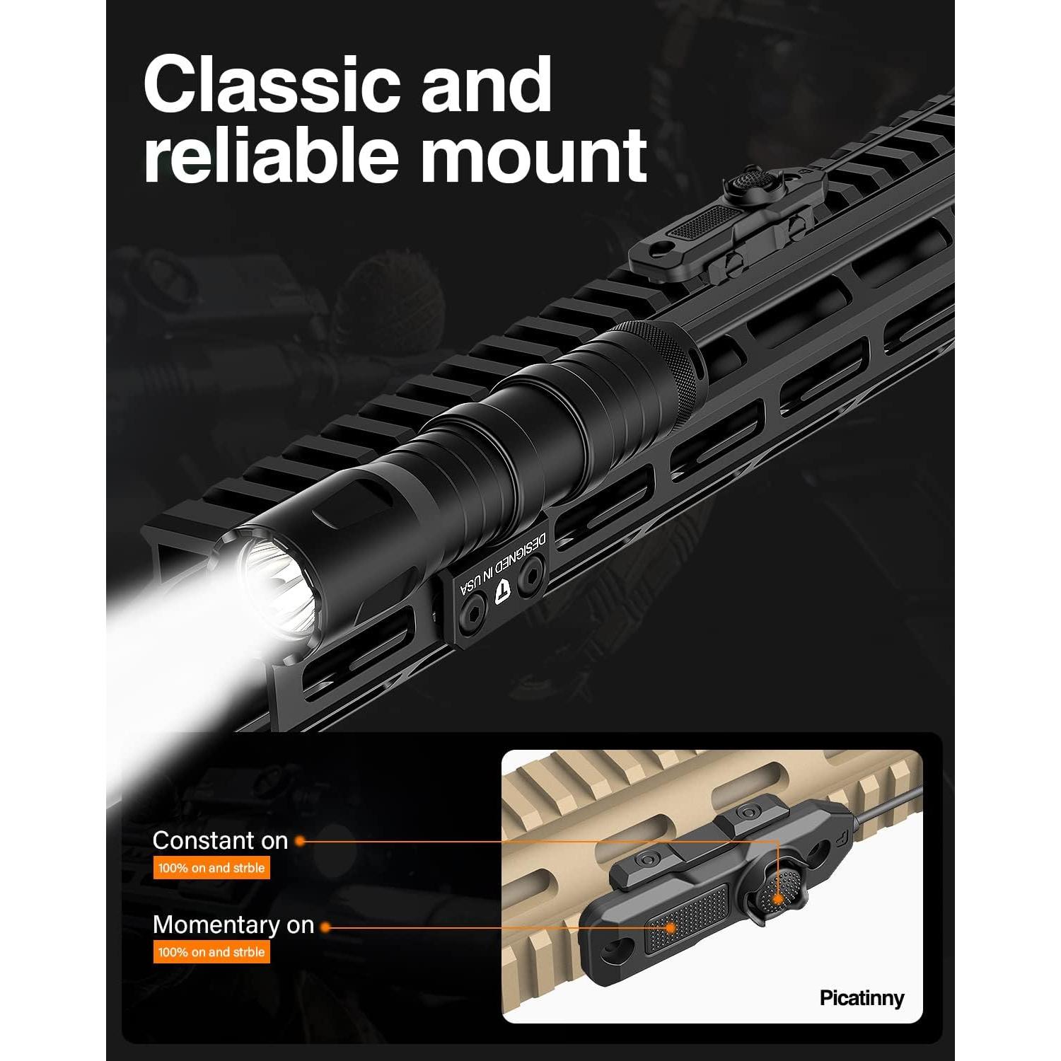 Linterna Táctica TOUGHSOUL 7019M 1250 Lúmenes Recargable