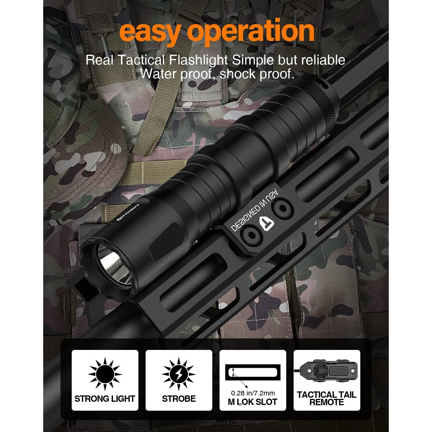 Linterna Táctica TOUGHSOUL 7019M 1250 Lúmenes Recargable