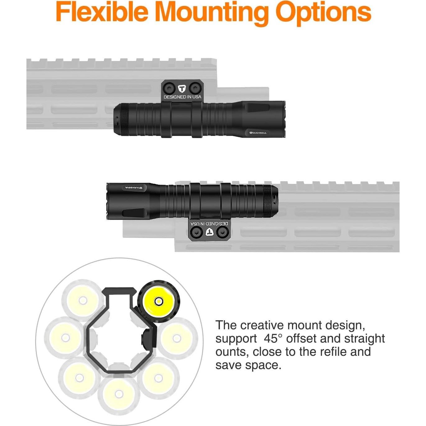 Linterna Táctica TOUGHSOUL 7019M 1250 Lúmenes Recargable