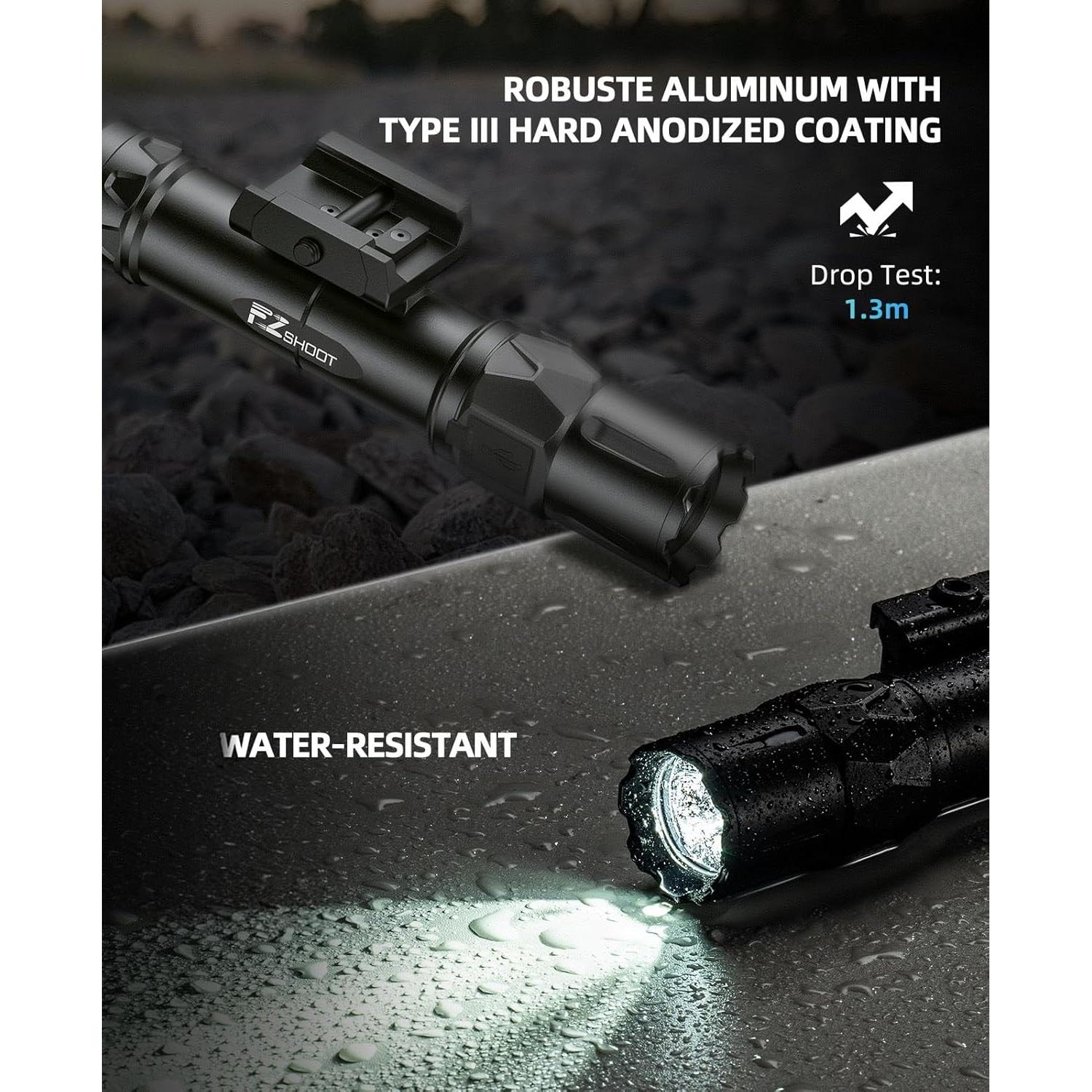 Linterna Táctica EZshoot 2500 Lúmenes para Rifle con Interruptor Remoto