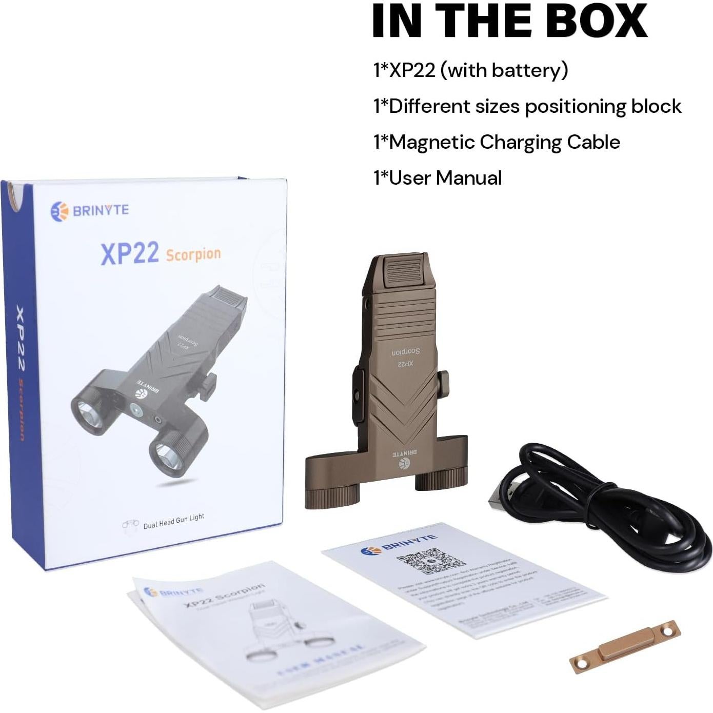 Linterna Táctica LED Brinyte XP22 1300 Lúmenes Recargable USB