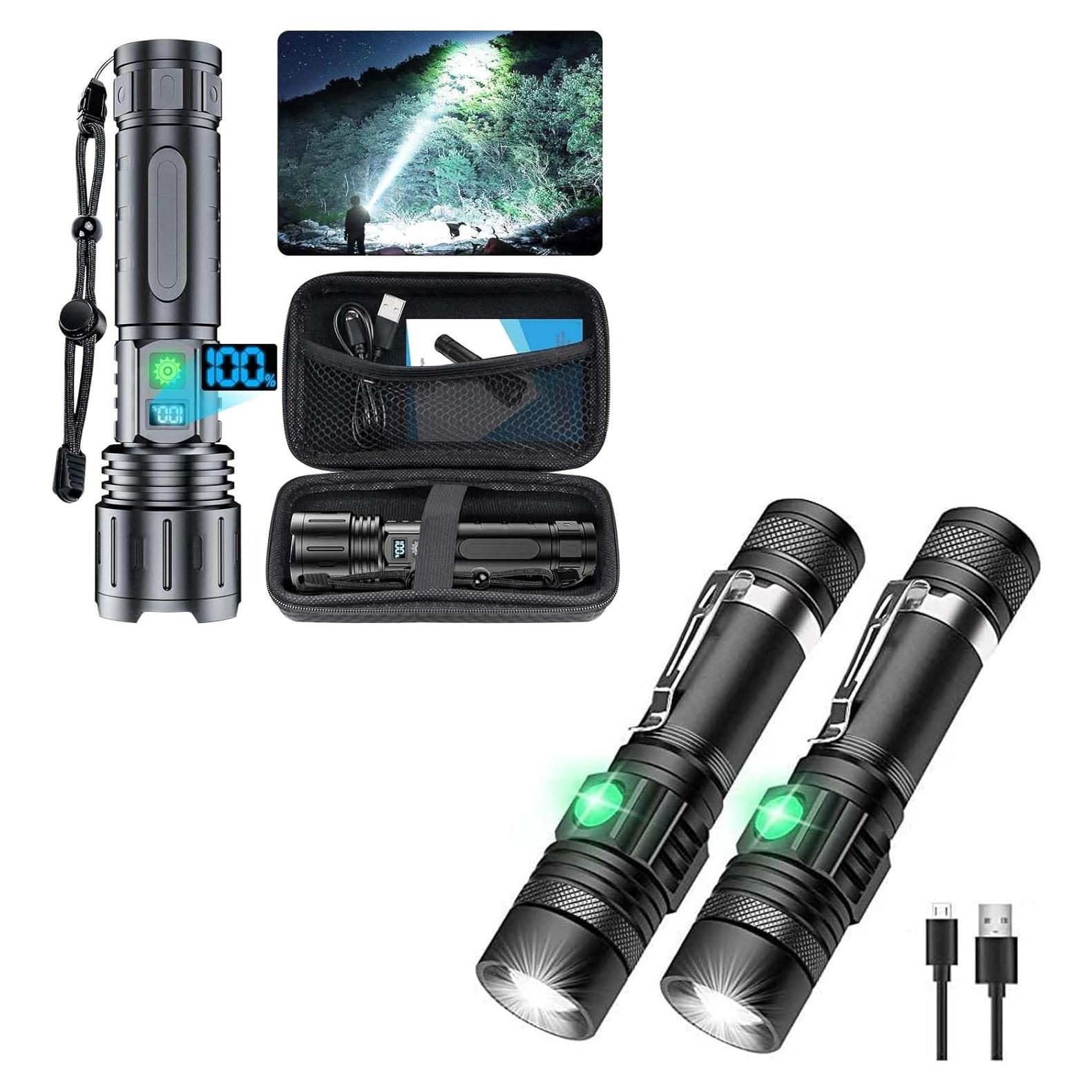 Linterna Táctica LED Hoxida Recargable IPX6 5000mAh