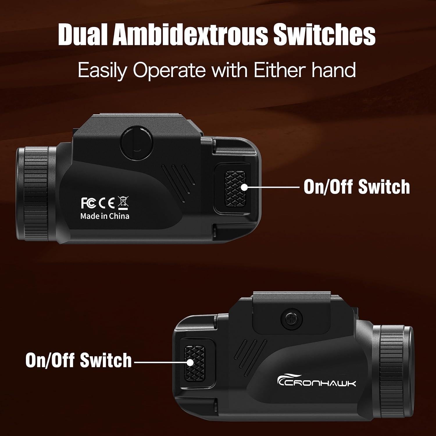 Linterna Táctica Compacta CRONHAWK 600 Lúmenes Picatinny