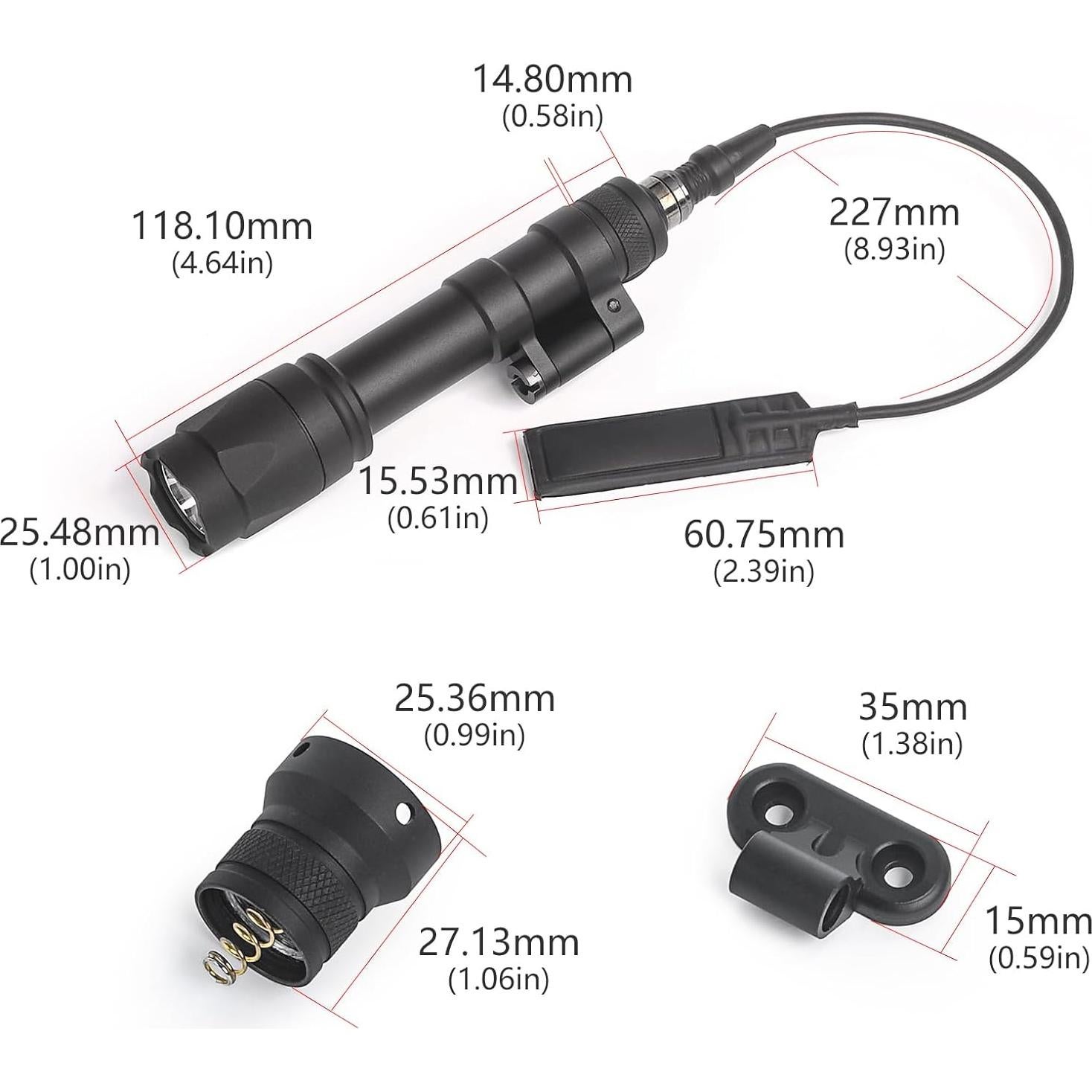 Linterna Táctica NOBUHIRO M600C 800 Lúmenes LED Impermeable