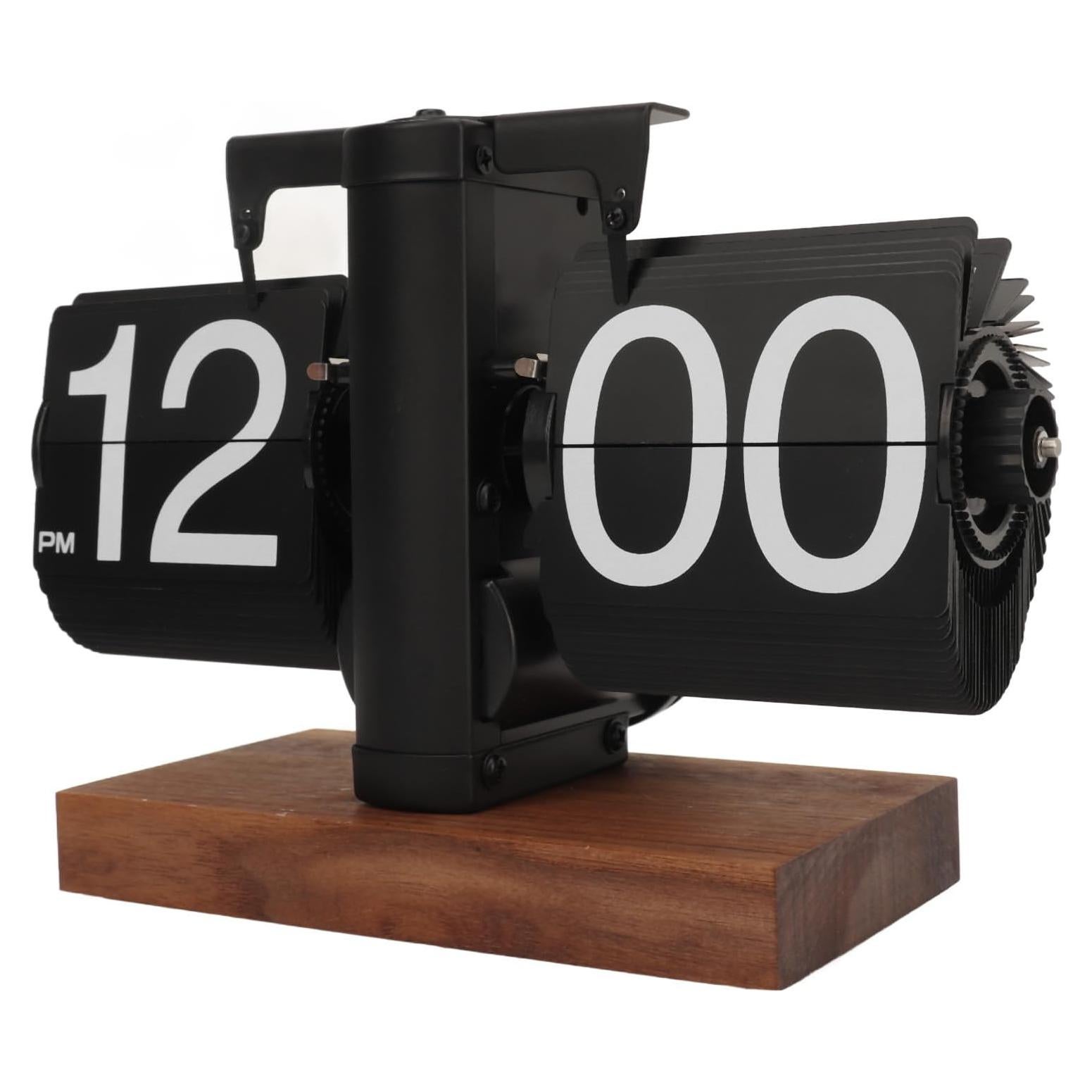 Reloj de Volteo Digital Kodrily Negro con Base de Nogal