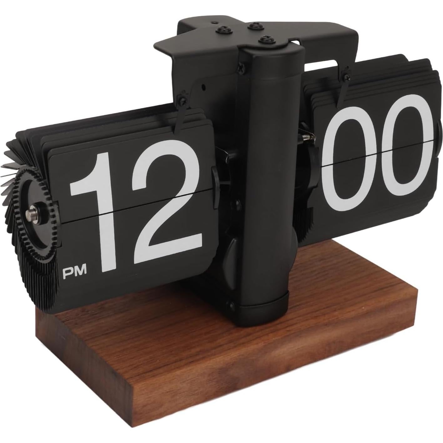 Reloj de Volteo Digital Kodrily Negro con Base de Nogal