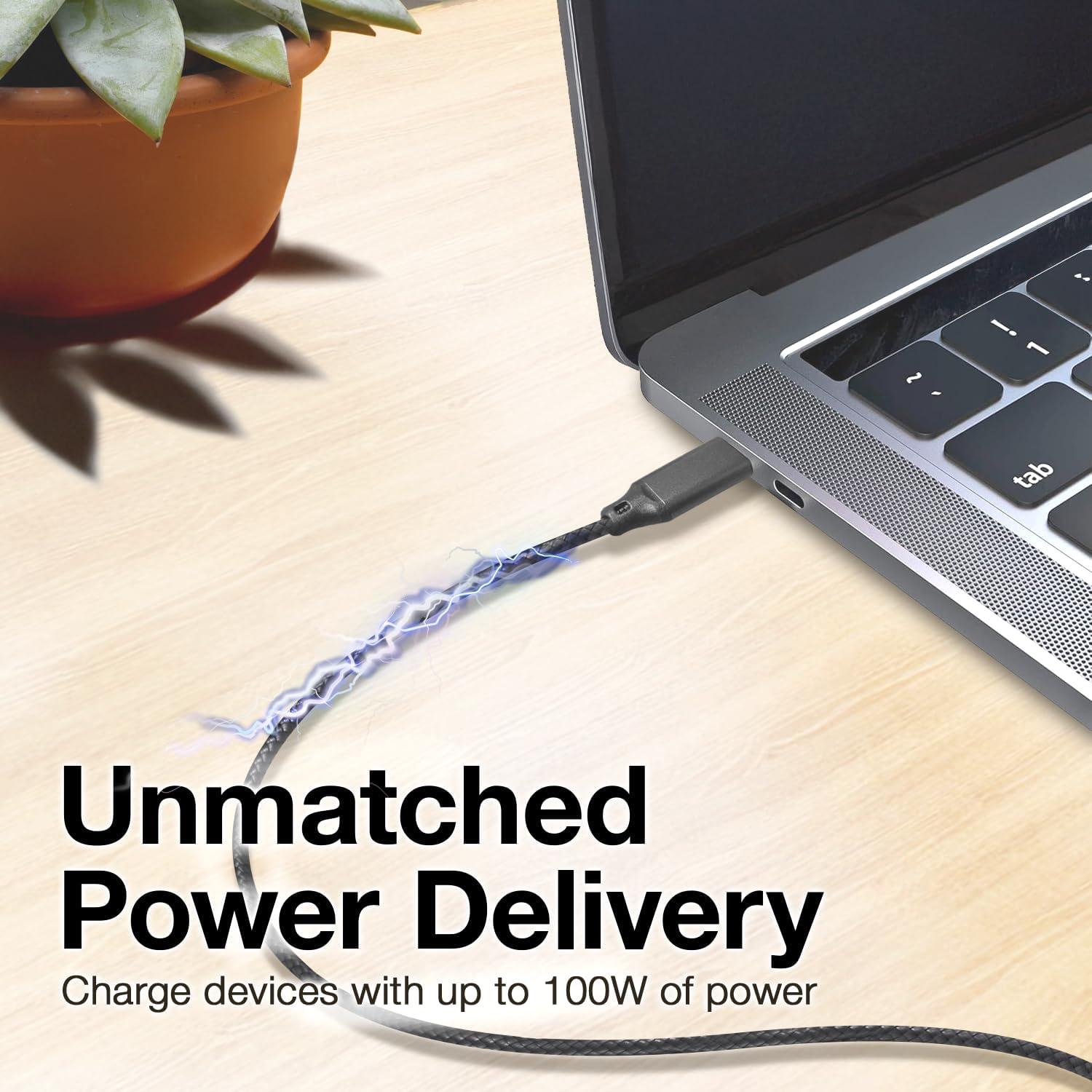 Cable BoxWave DirectSync PD 3m USB-C a USB-C 100W Nylon