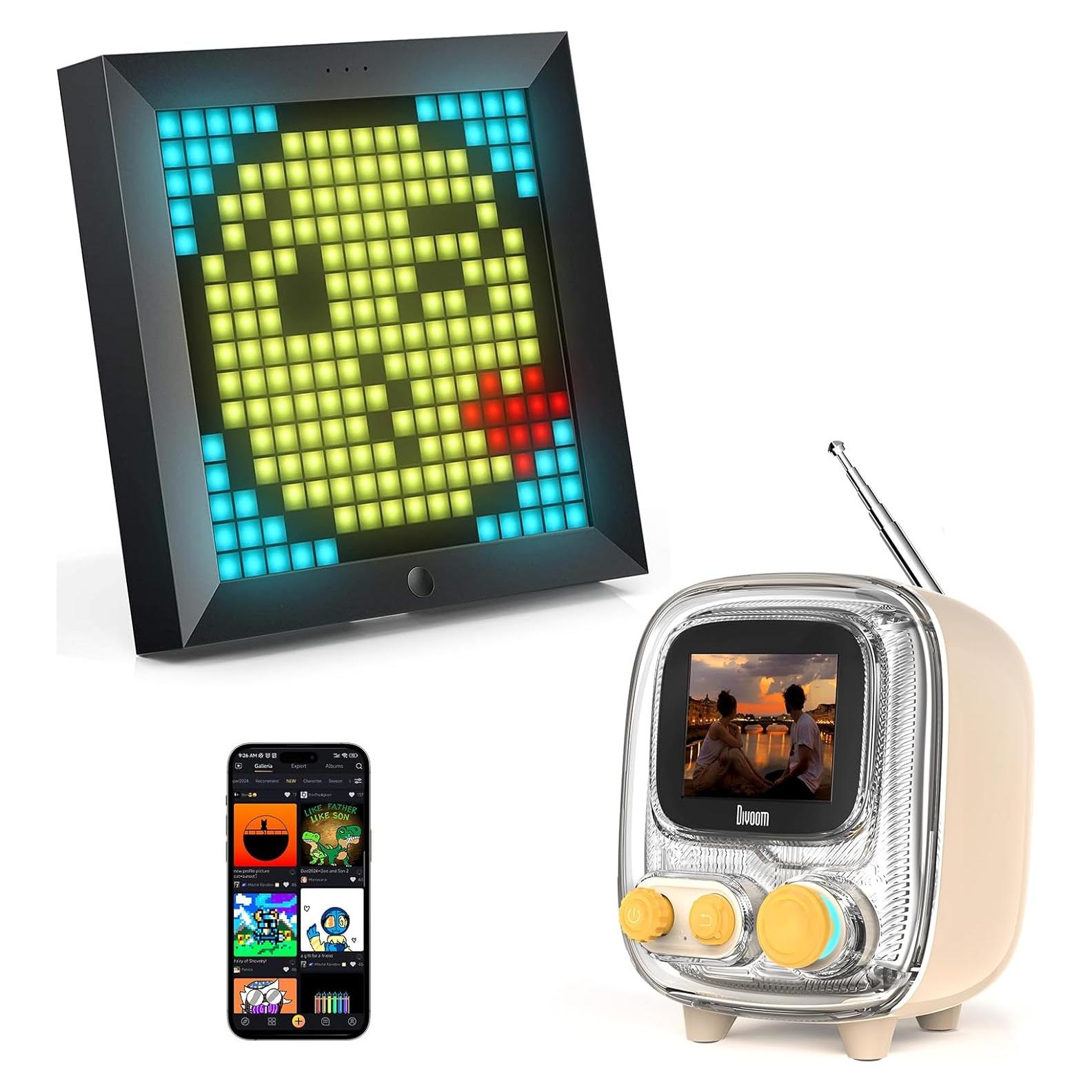 Divoom Tiivoo-2 Crema Altavoz Bluetooth Retro con Radio FM