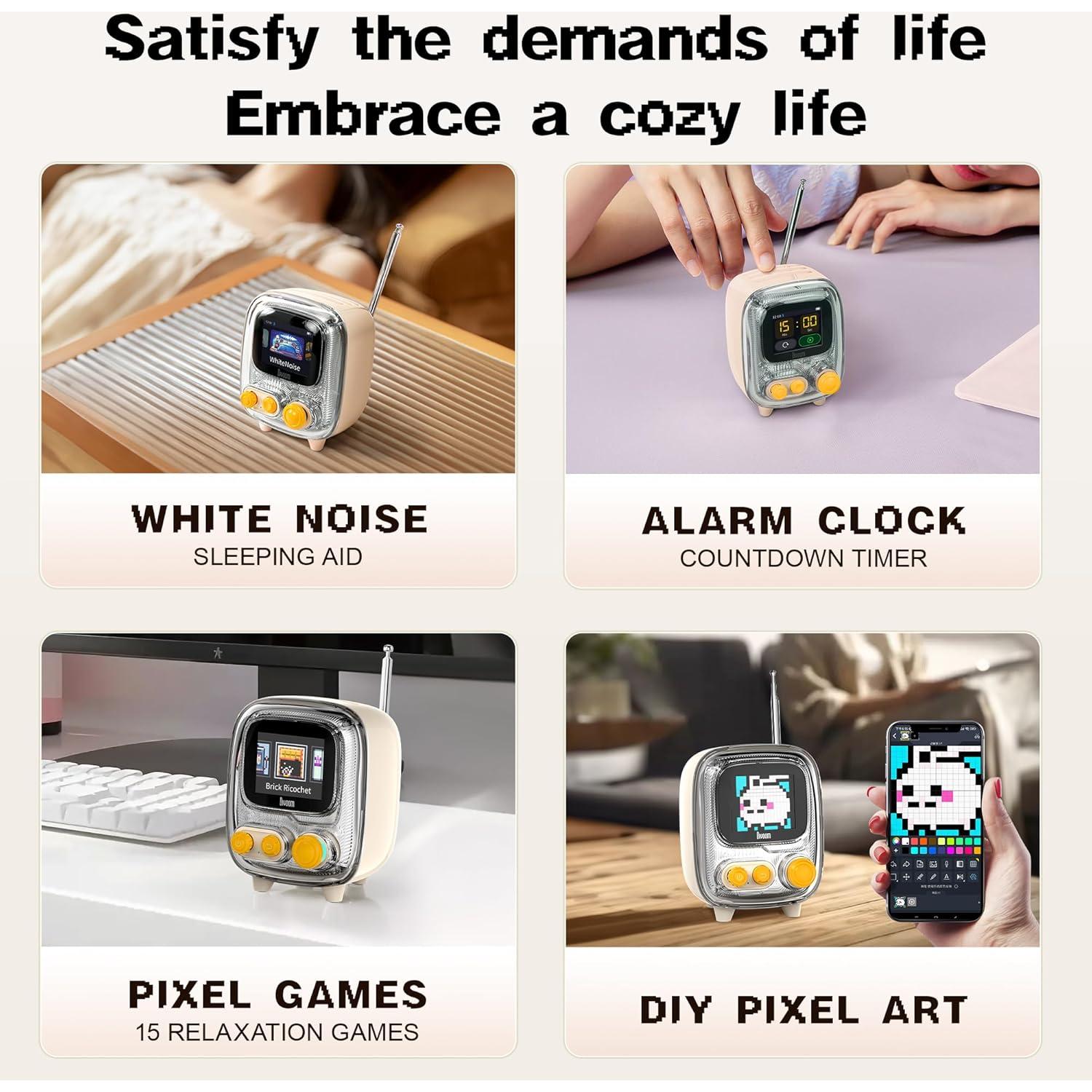 Divoom Tiivoo-2 Crema Altavoz Bluetooth Retro con Radio FM