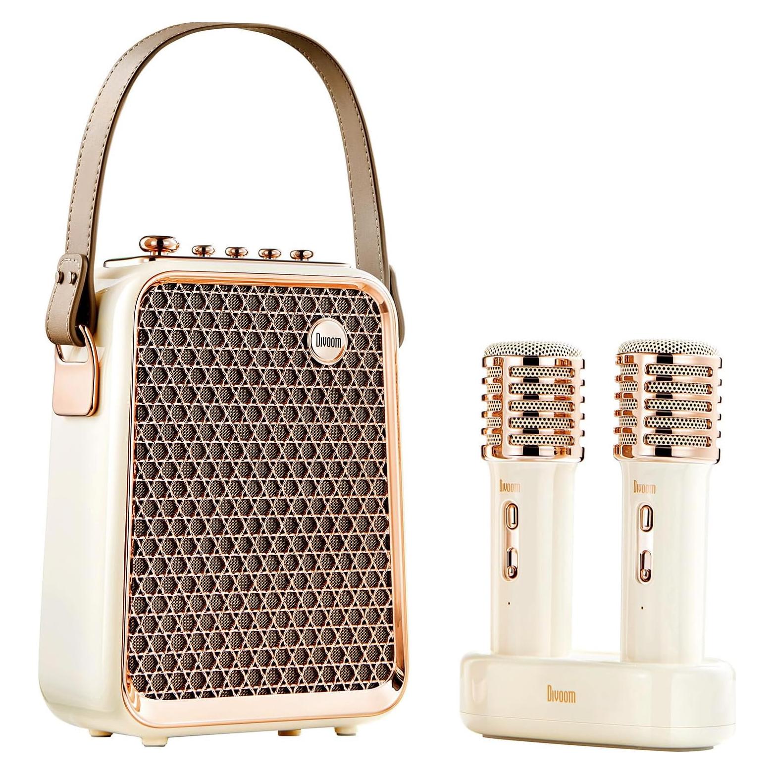 Songbird-HQ2 Karaoke Machine with 2 Wireless Microphones,50W Sound Bluetooth Speaker for Adults Girls Boys,Audio Mixer Karaoke System for Home Outdoor,Support TF/AUX/USB,Gift for All Ages