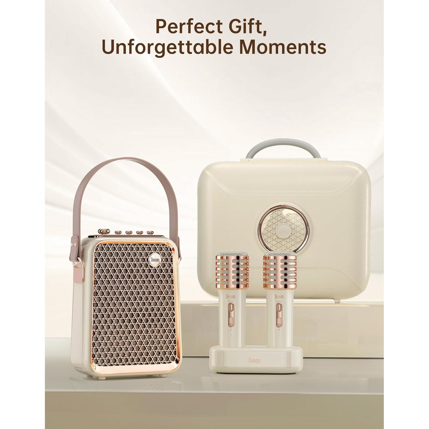 Songbird-HQ2 Karaoke Machine with 2 Wireless Microphones,50W Sound Bluetooth Speaker for Adults Girls Boys,Audio Mixer Karaoke System for Home Outdoor,Support TF/AUX/USB,Gift for All Ages