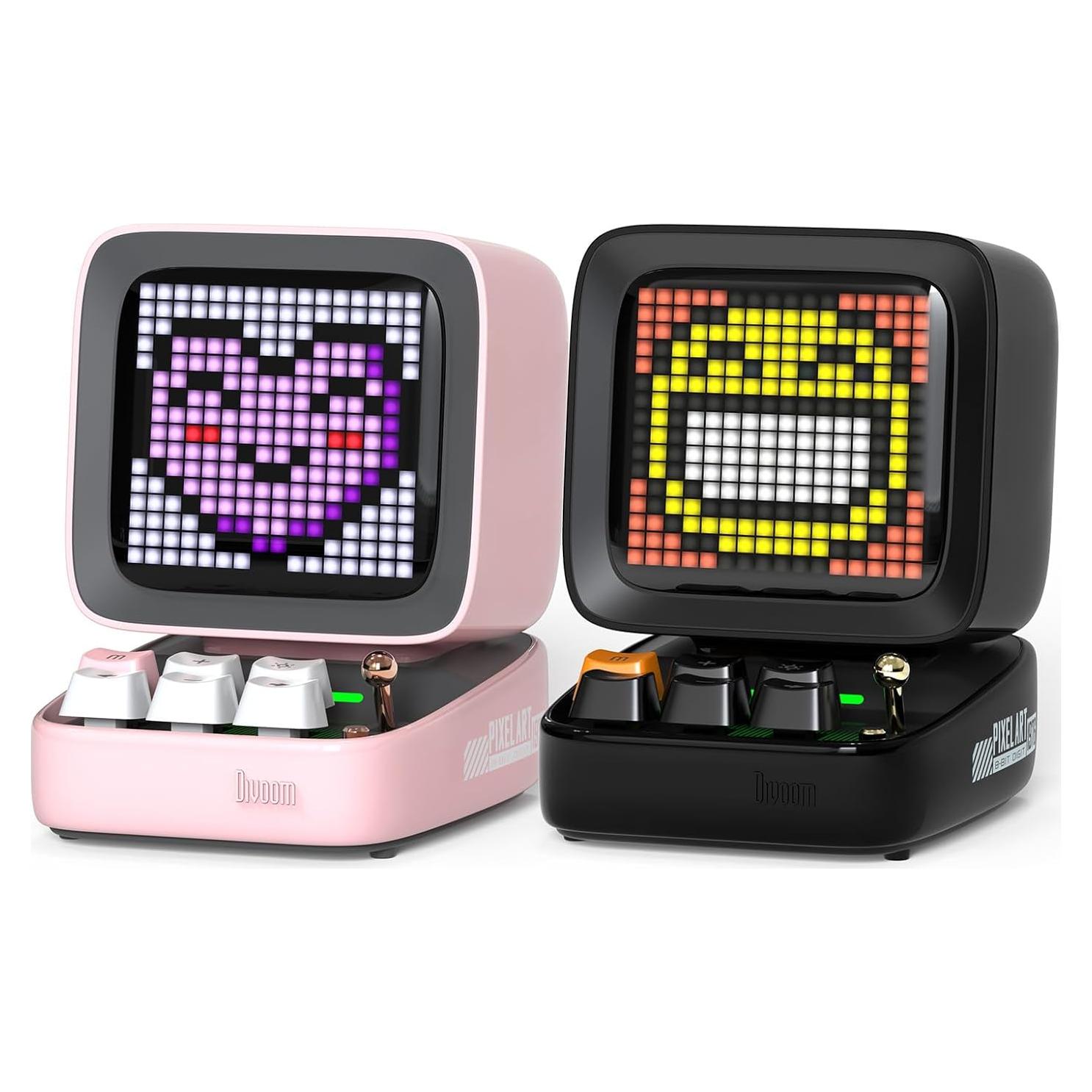 Altavoz Bluetooth Divoom Ditoo Rosa y Negro - Pantalla Pixel
