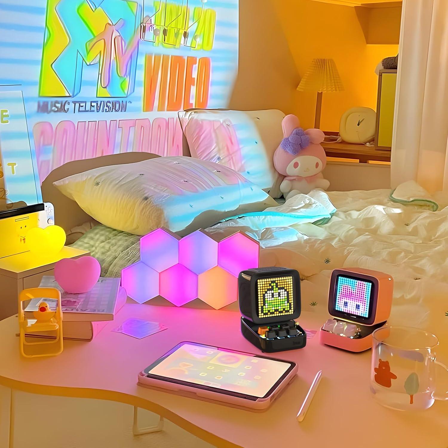 Altavoz Bluetooth Divoom Ditoo Rosa y Negro - Pantalla Pixel