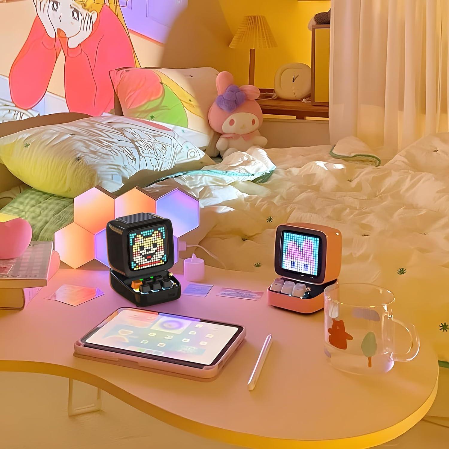 Altavoz Bluetooth Divoom Ditoo Rosa y Negro - Pantalla Pixel