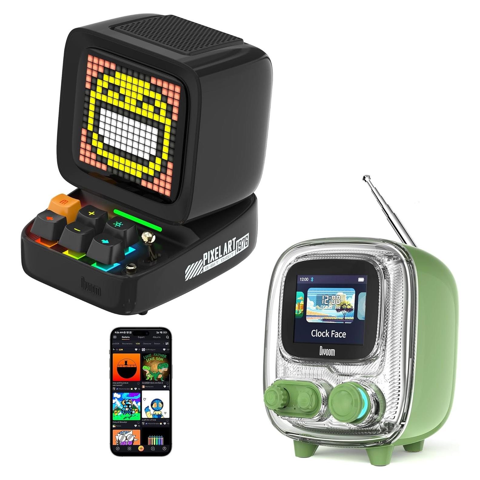 Altavoz Bluetooth Divoom Ditoo y Tiivoo-2 Retro con Arte Pixel