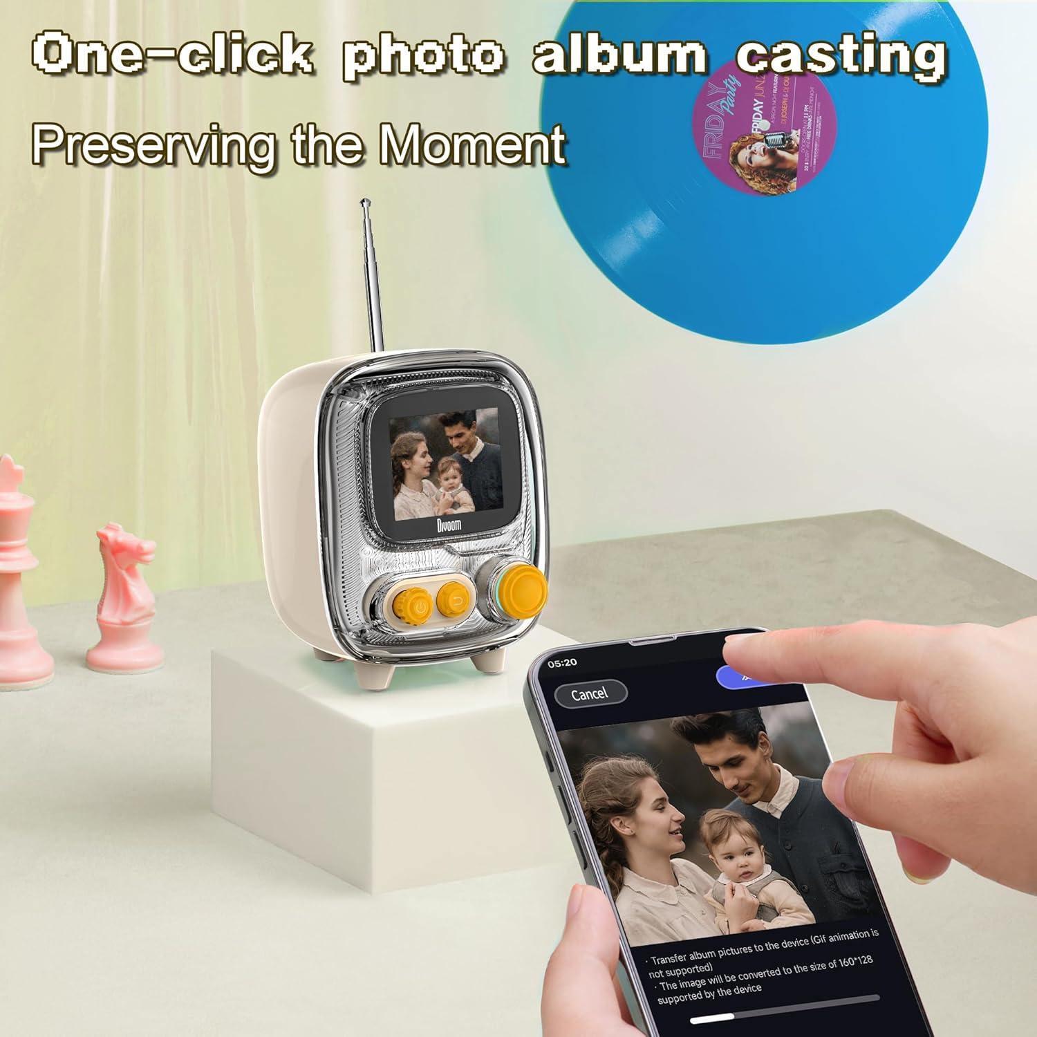 Altavoz Bluetooth Divoom Ditoo y Tiivoo-2 Rosa con Radio FM