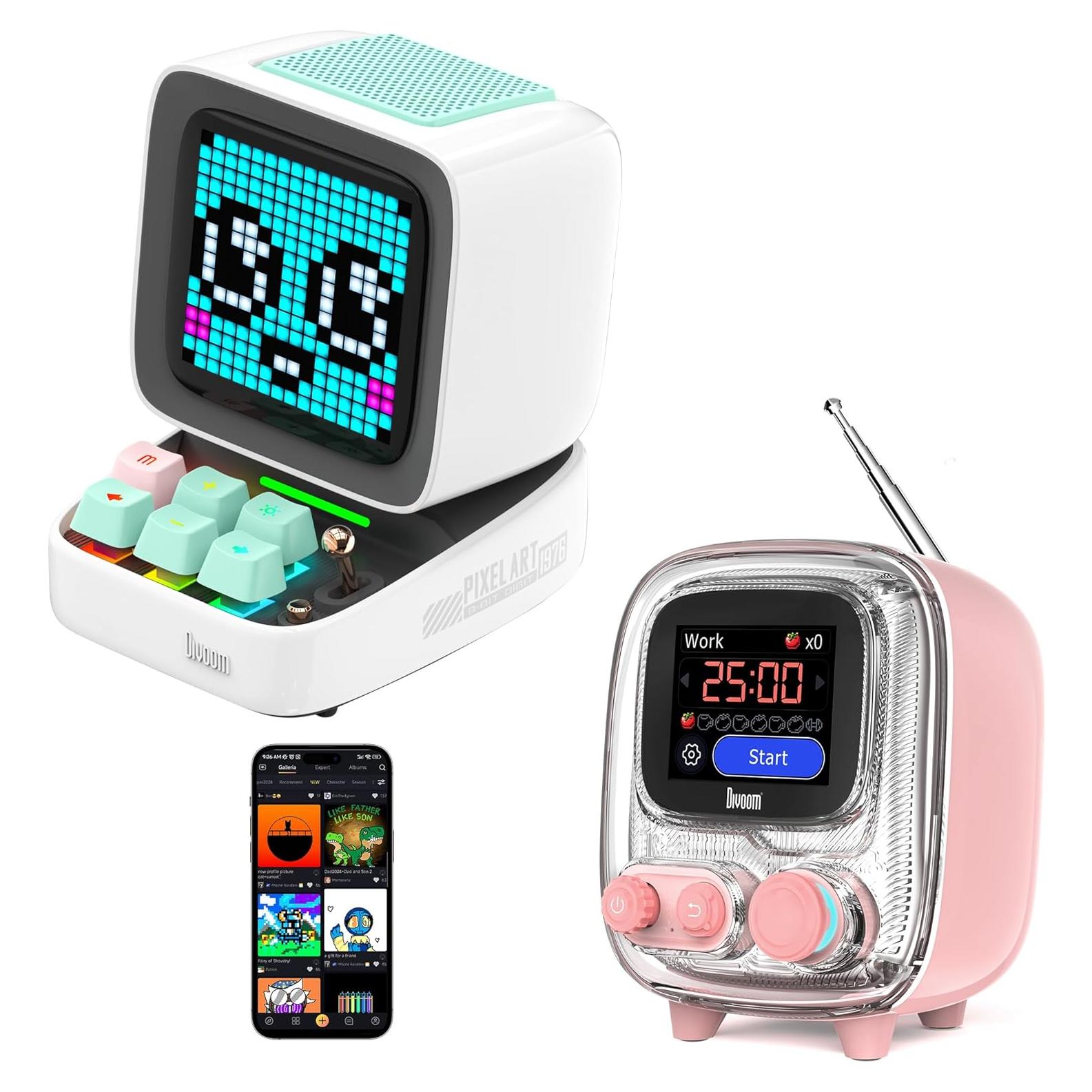 Altavoz Bluetooth Divoom Ditoo Retro Pixel Art con Radio FM